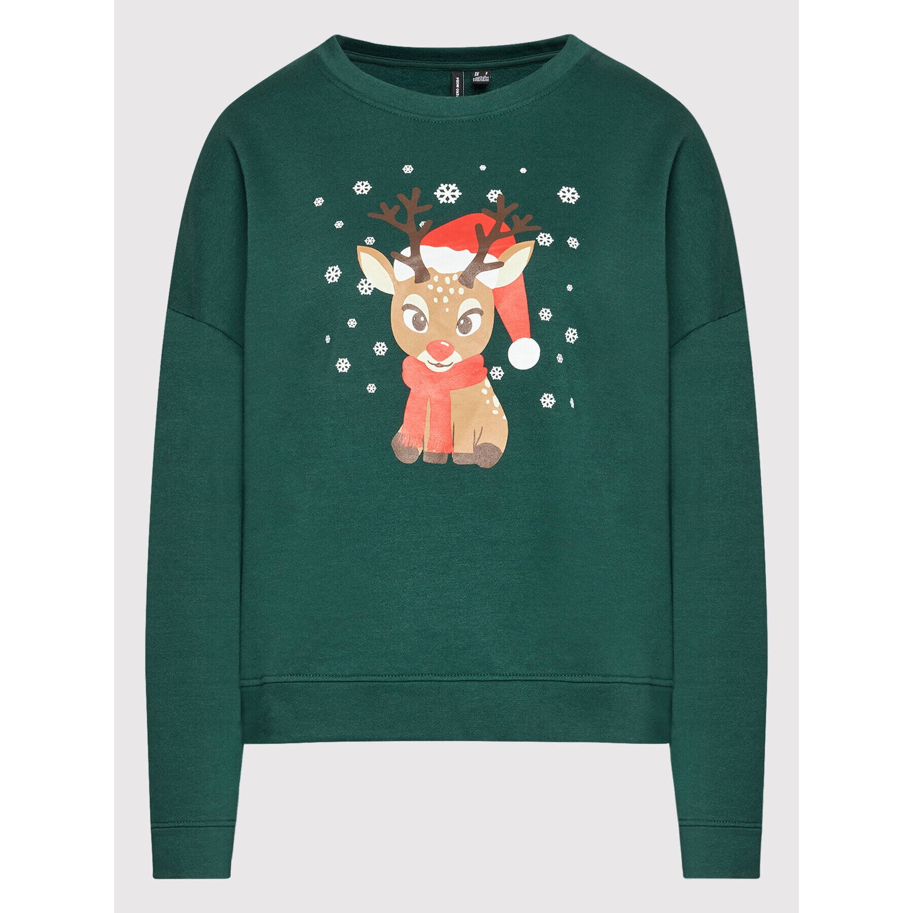 Vero Moda Суитшърт Reindeer 10262925 Зелен Relaxed Fit - Pepit.bg