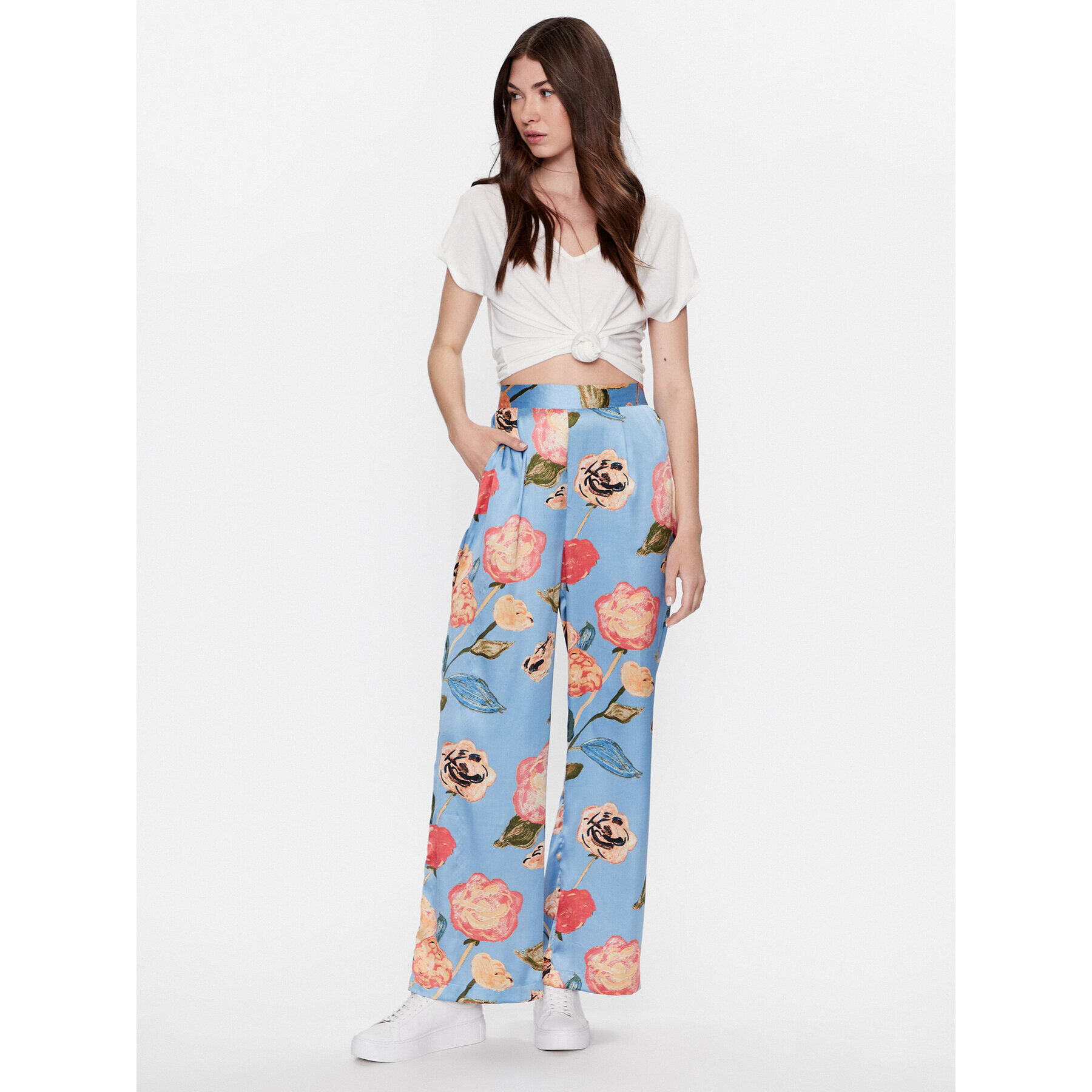 Vero Moda Текстилни панталони Renee 10282222 Син Wide Leg - Pepit.bg