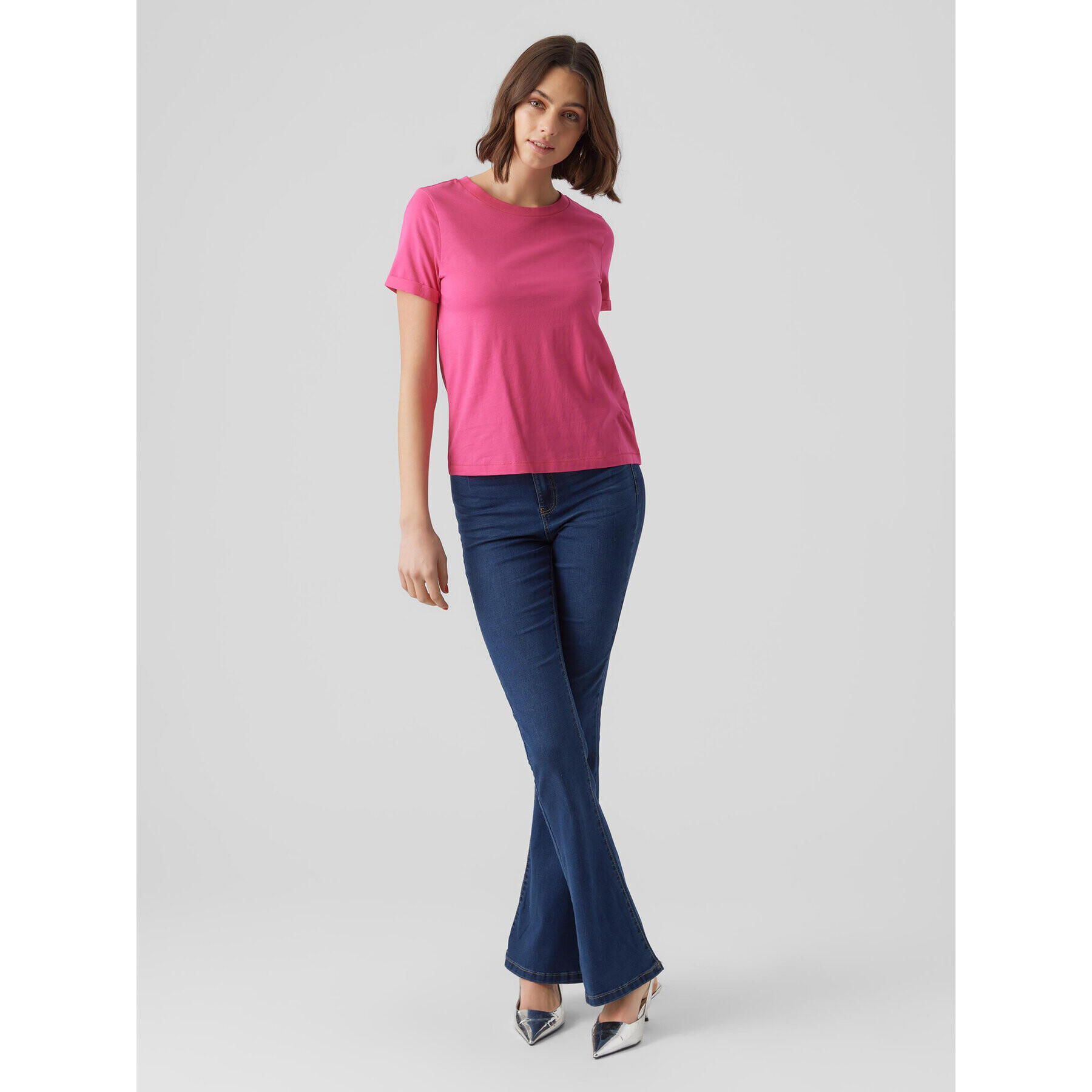 Vero Moda Тишърт Paula 10243889 Розов Regular Fit - Pepit.bg