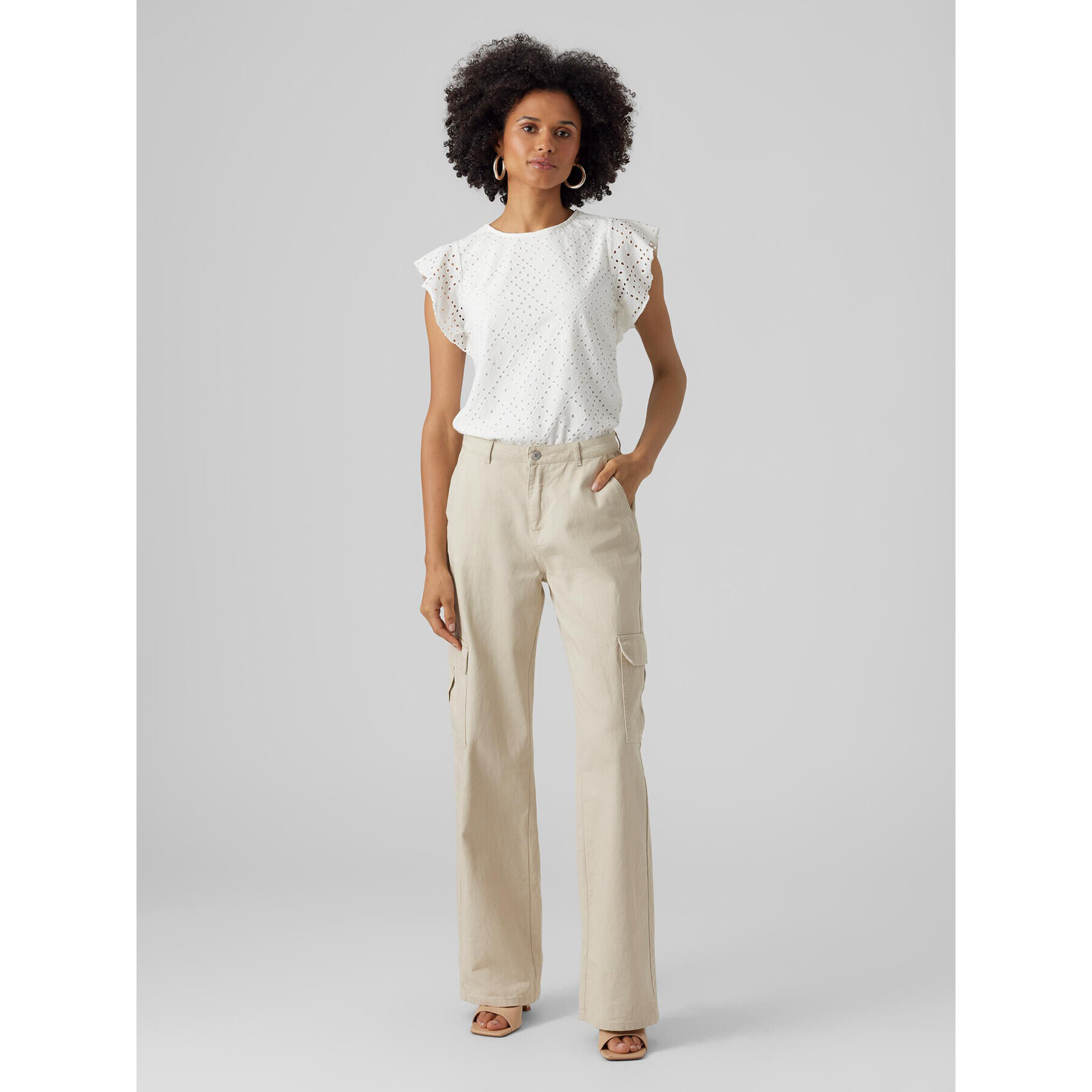 Vero Moda Тишърт 10286067 Бял Loose Fit - Pepit.bg