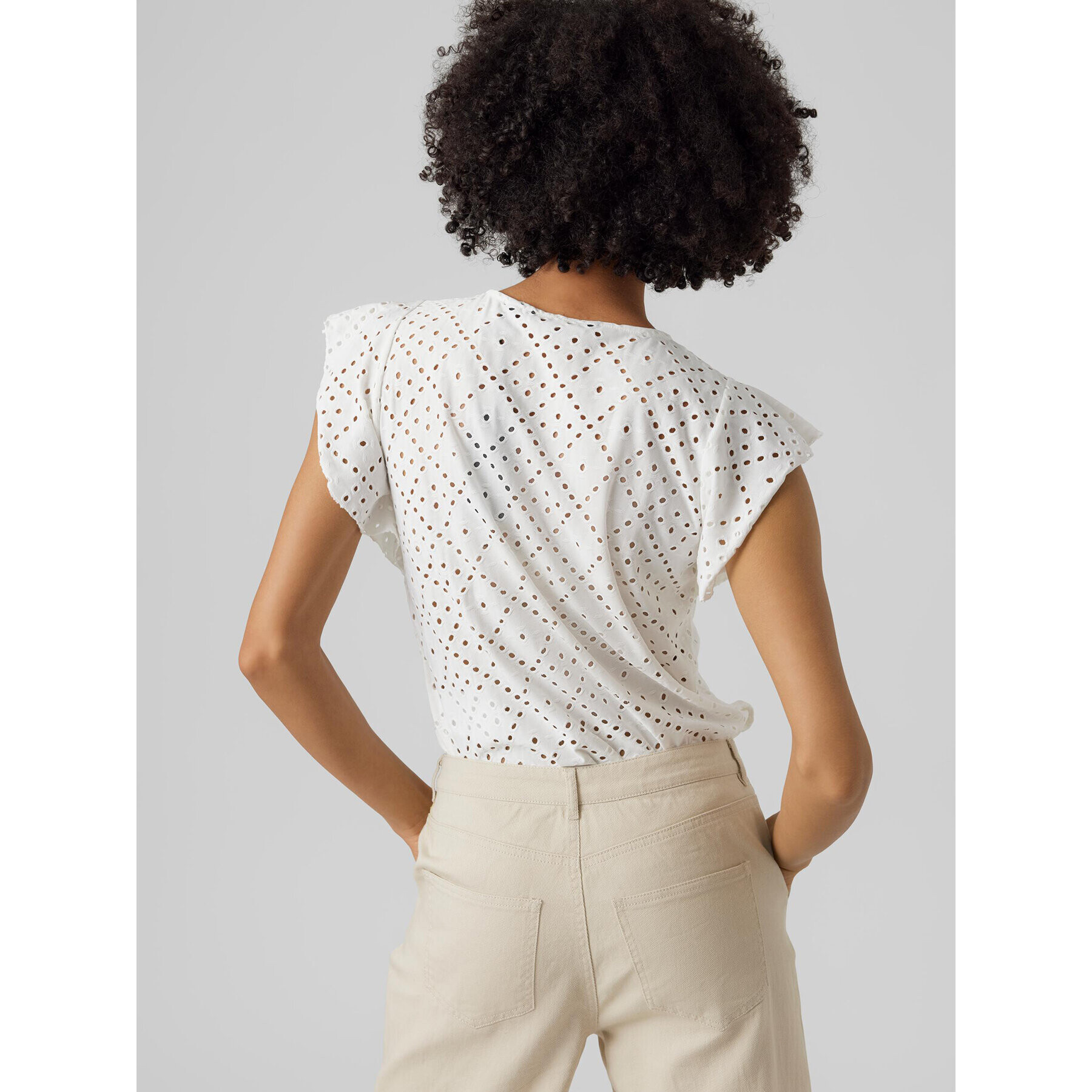 Vero Moda Тишърт 10286067 Бял Loose Fit - Pepit.bg