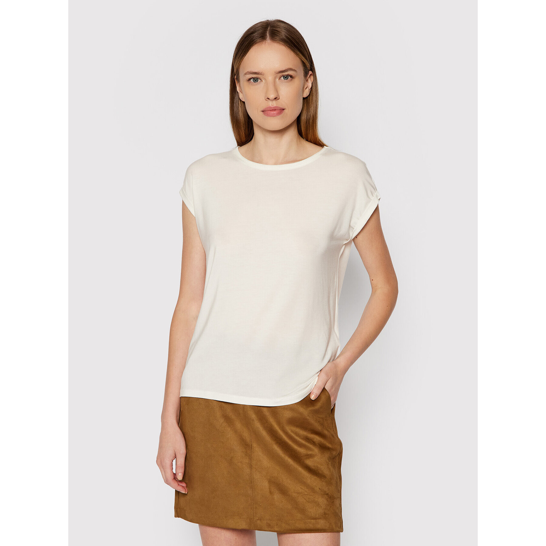 Vero Moda Тишърт Ava 10187159 Бял Relaxed Fit - Pepit.bg
