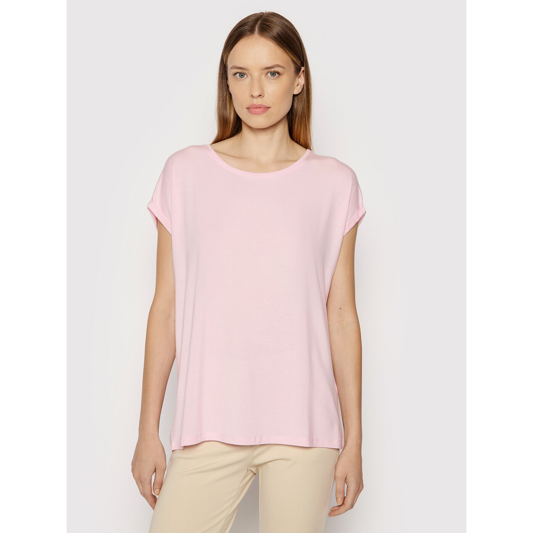 Vero Moda Тишърт Ava 10187159 Розов Relaxed Fit - Pepit.bg