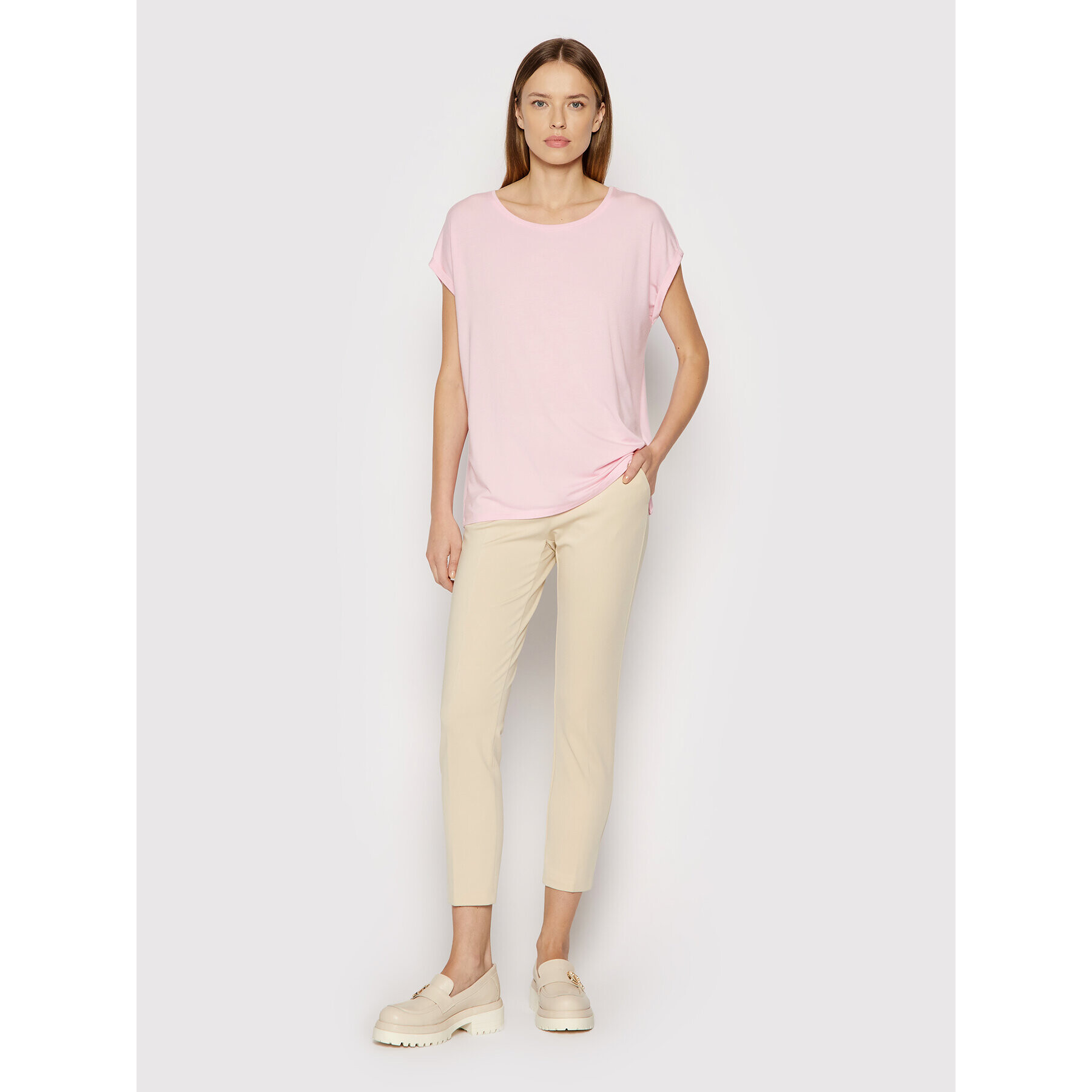 Vero Moda Тишърт Ava 10187159 Розов Relaxed Fit - Pepit.bg