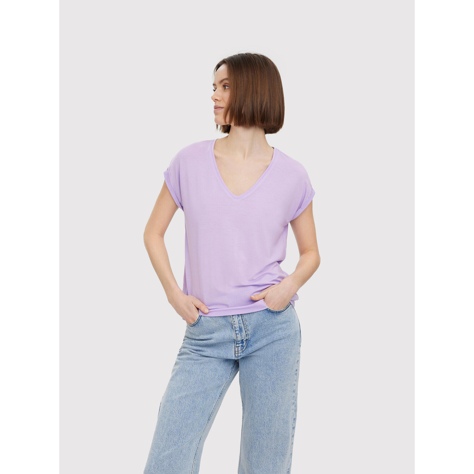 Vero Moda Тишърт Ava 10231343 Виолетов Regular Fit - Pepit.bg