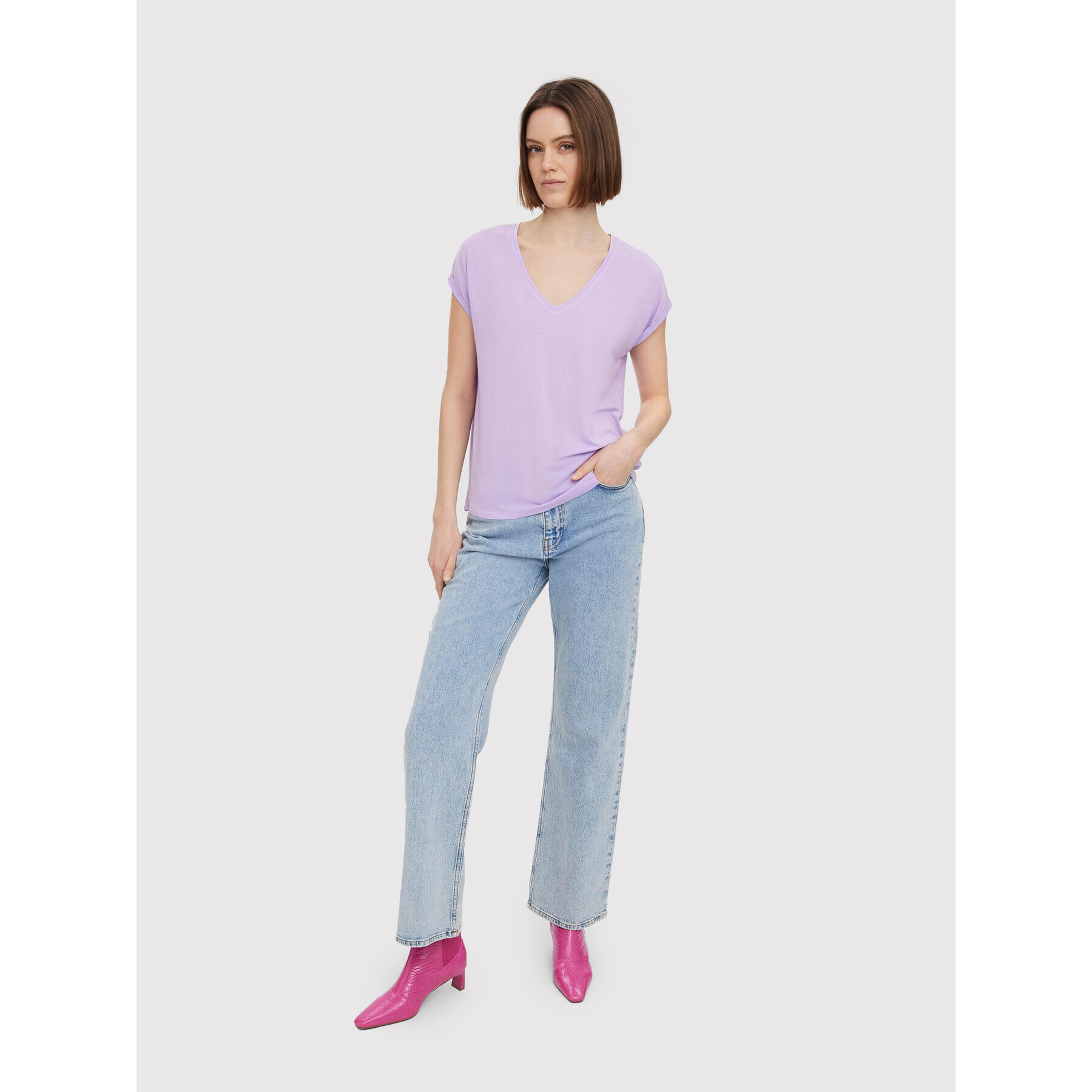 Vero Moda Тишърт Ava 10231343 Виолетов Regular Fit - Pepit.bg