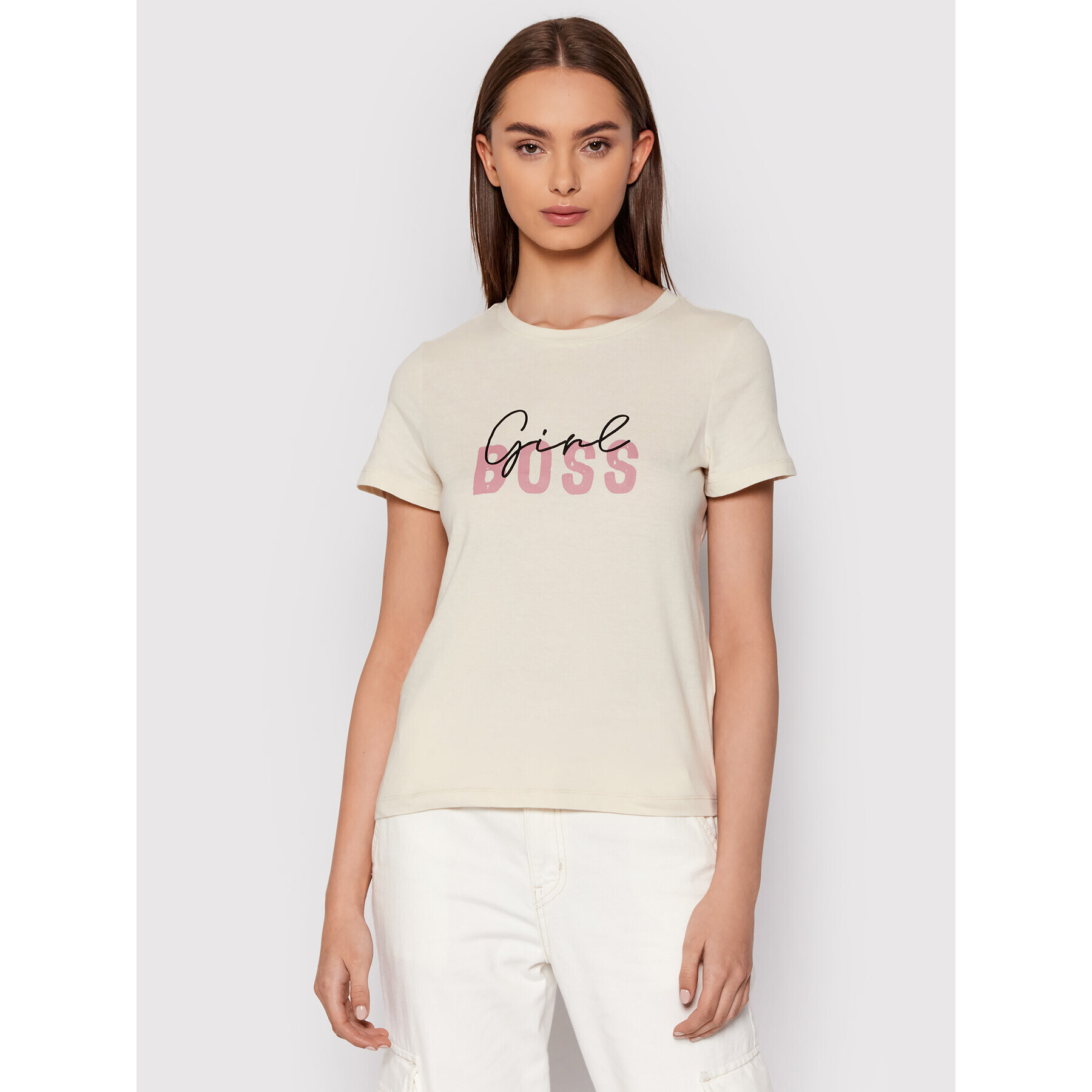 Vero Moda Тишърт Boss 10262917 Бежов Regular Fit - Pepit.bg