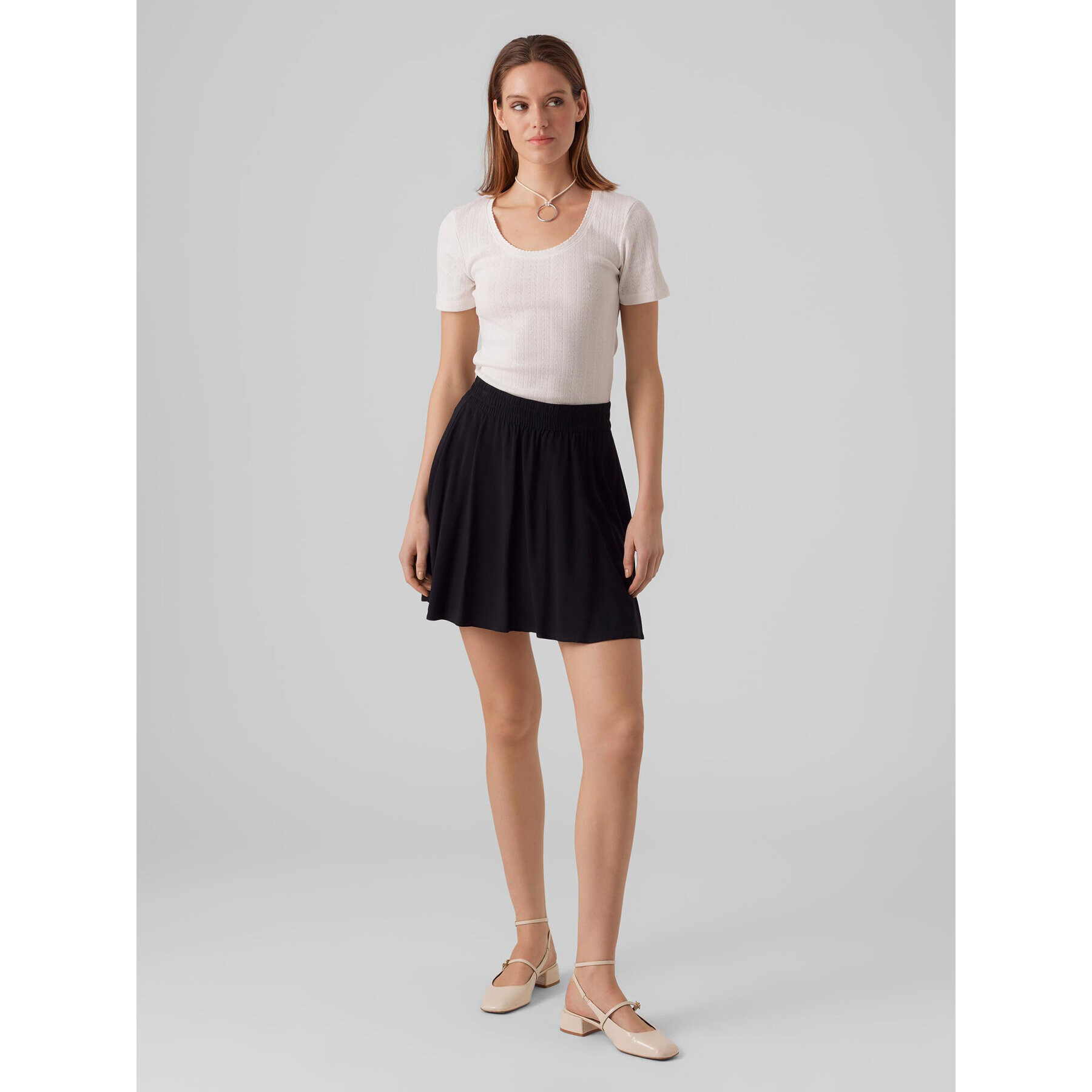 Vero Moda Тишърт Casja 10286071 Бял Regular Fit - Pepit.bg