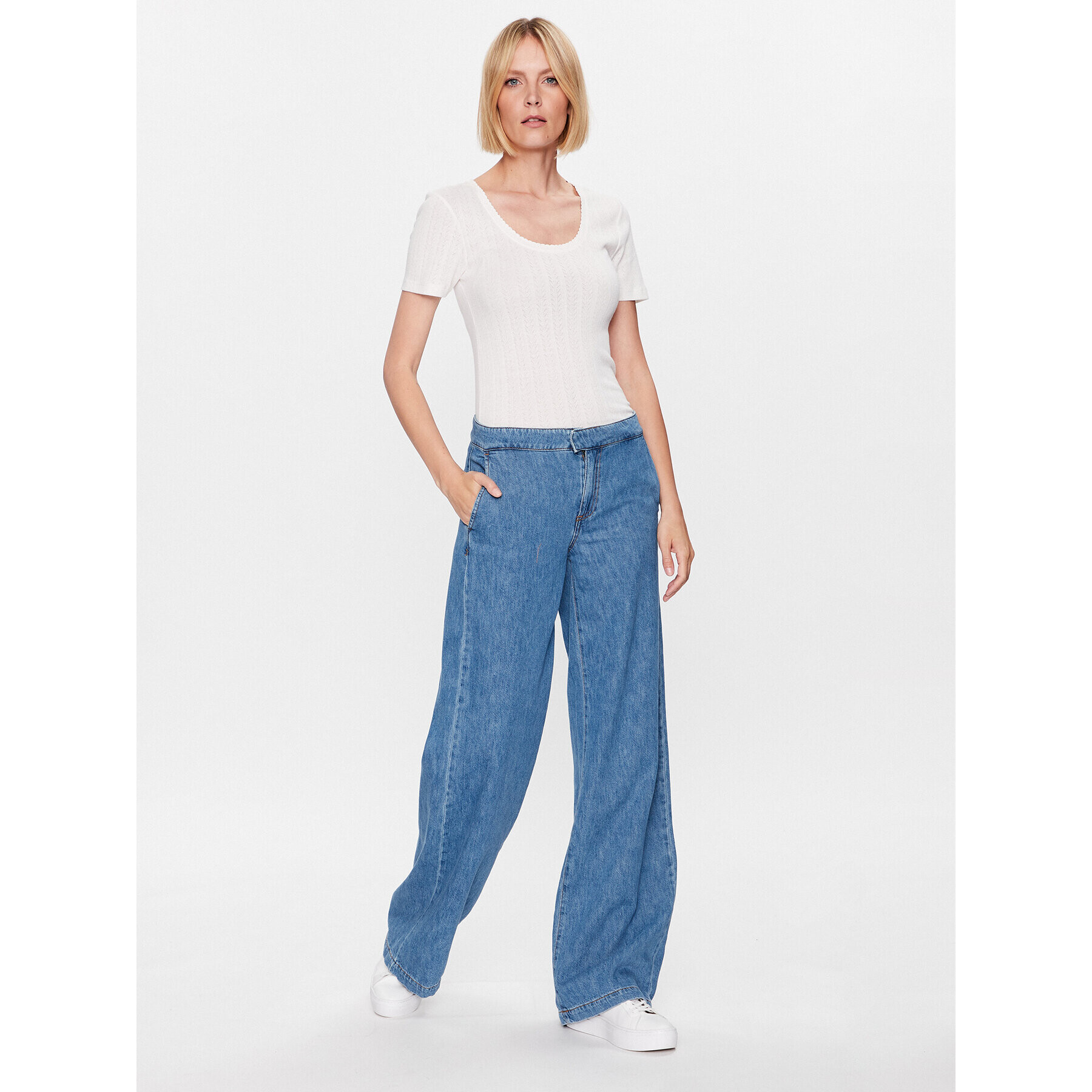 Vero Moda Тишърт Casja 10286071 Бял Regular Fit - Pepit.bg