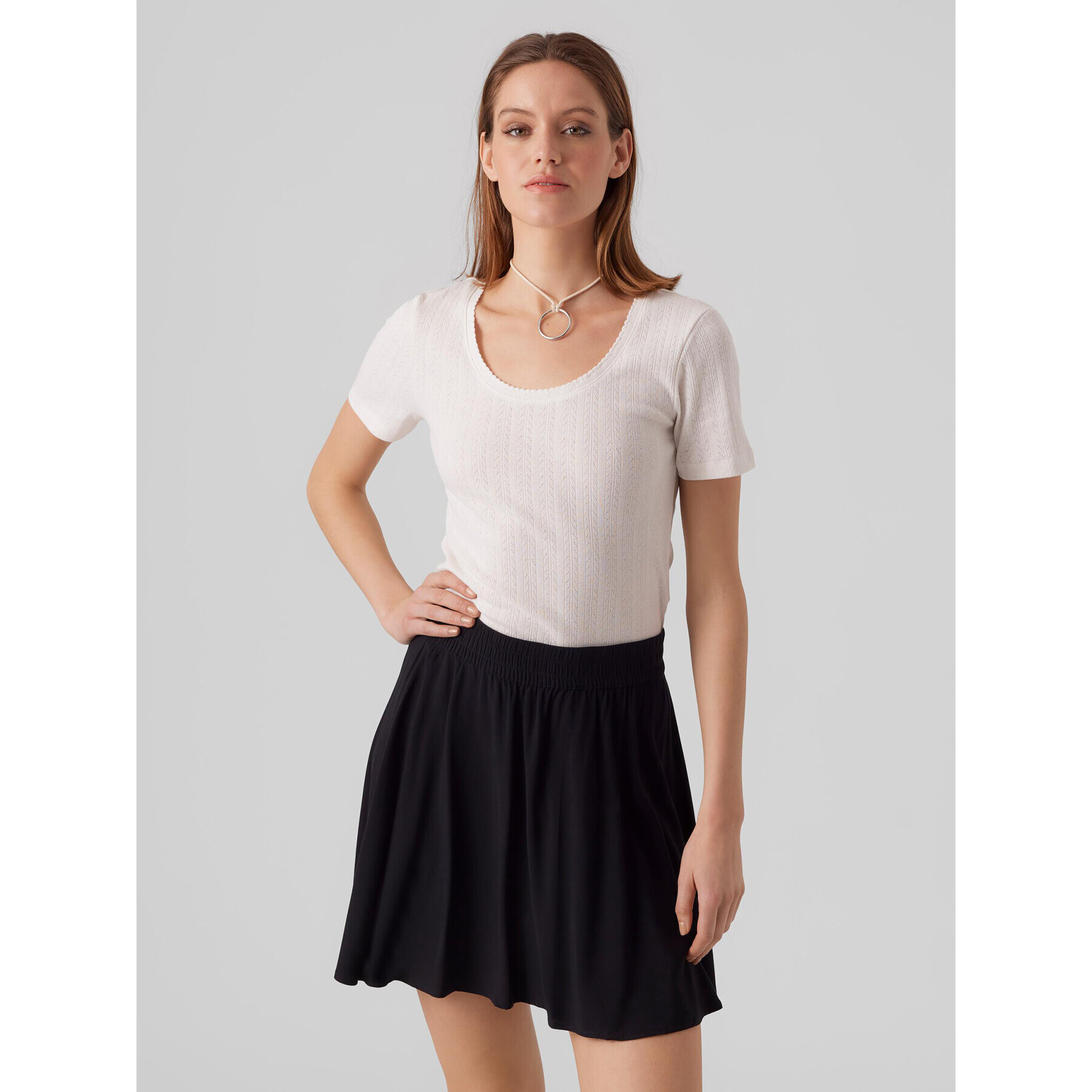 Vero Moda Тишърт Casja 10286071 Бял Regular Fit - Pepit.bg