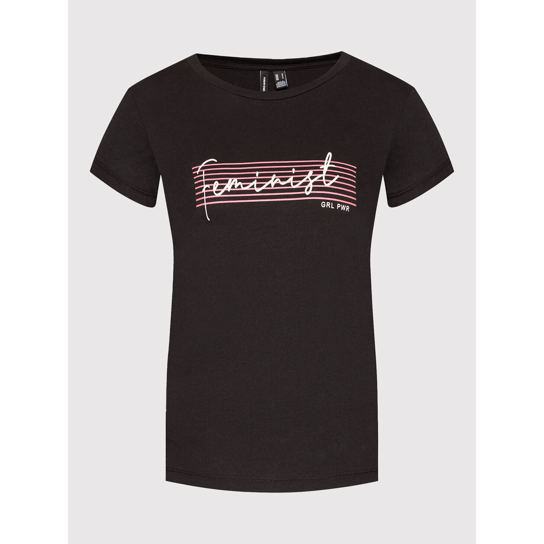 Vero Moda Тишърт Feminist 10262918 Черен Regular Fit - Pepit.bg
