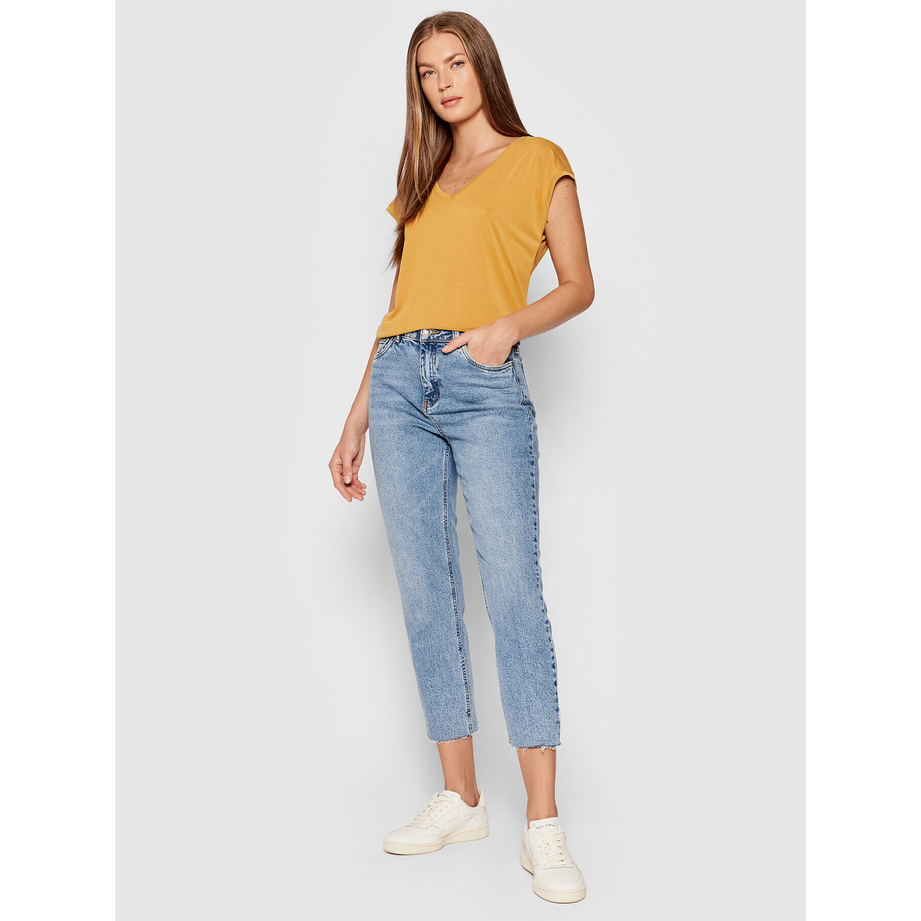Vero Moda Тишърт Filli 10246928 Жълт Regular Fit - Pepit.bg