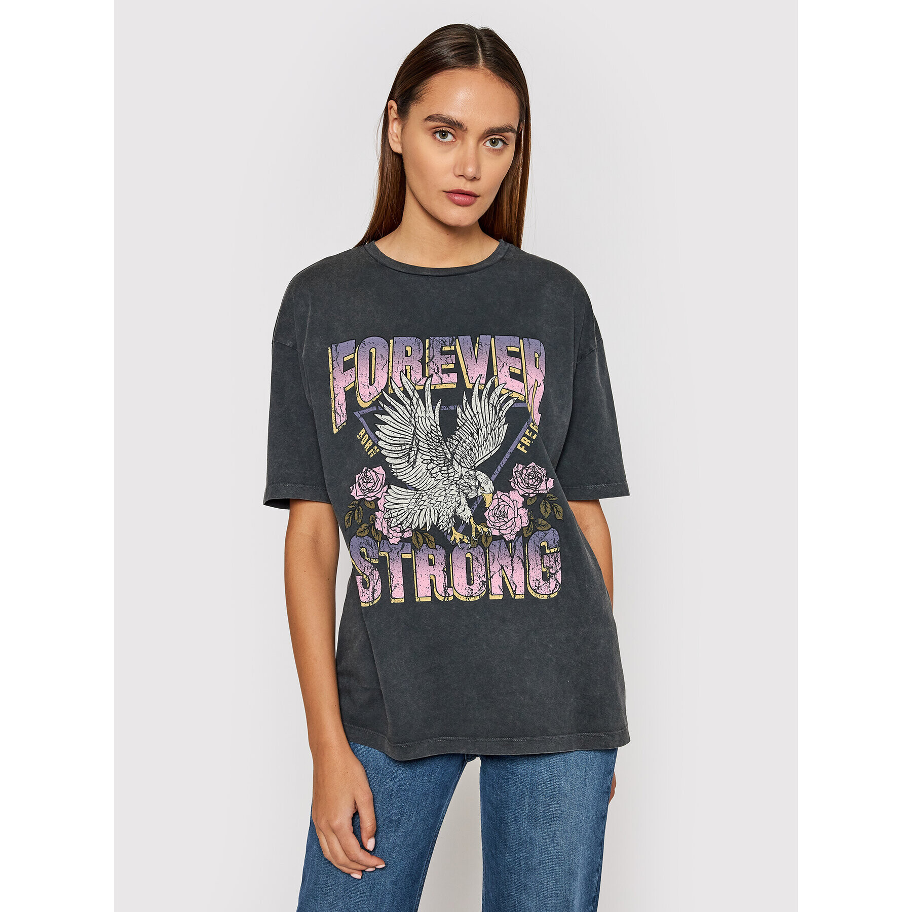 Vero Moda Тишърт Forever 10232956 Сив Oversize - Pepit.bg