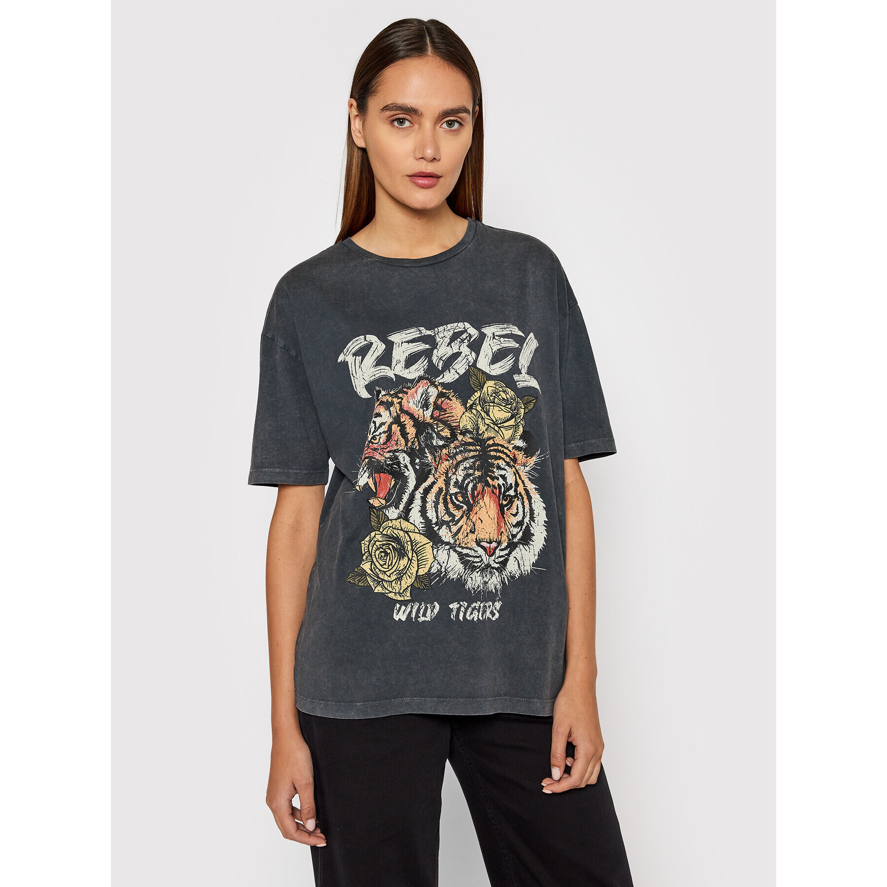 Vero Moda Тишърт Forever 10232956 Сив Oversize - Pepit.bg