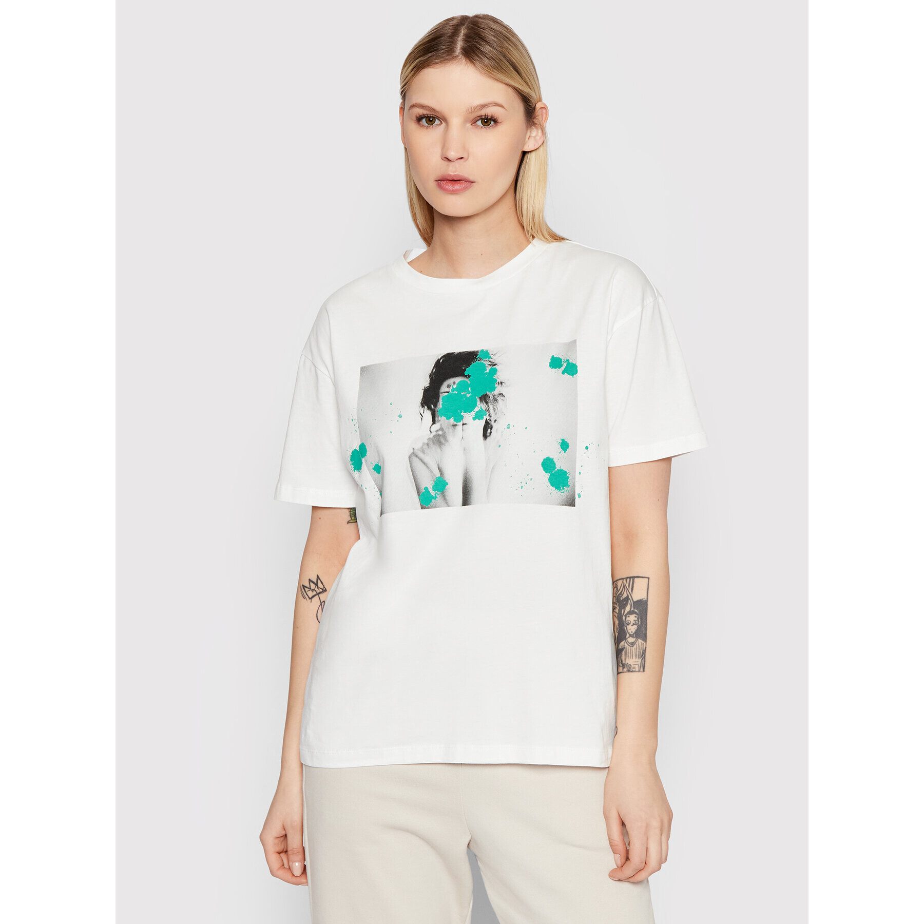 Vero Moda Тишърт Ibamia 10261039 Бял Relaxed Fit - Pepit.bg