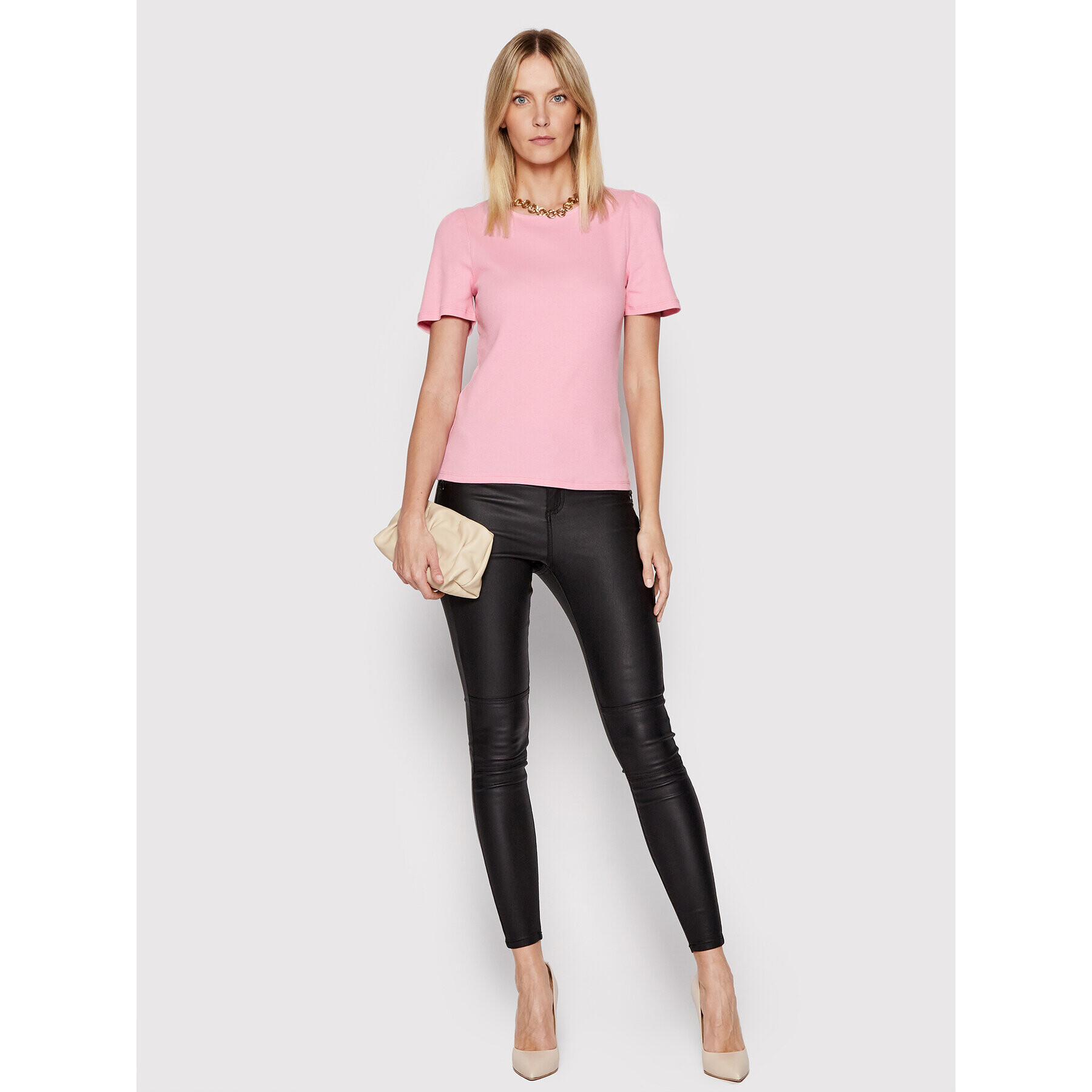 Vero Moda Тишърт Natasha 10264993 Розов Regular Fit - Pepit.bg