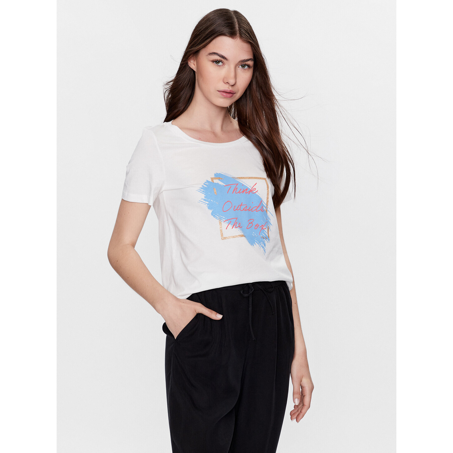 Vero Moda Тишърт Pamala 10284321 Бял Regular Fit - Pepit.bg