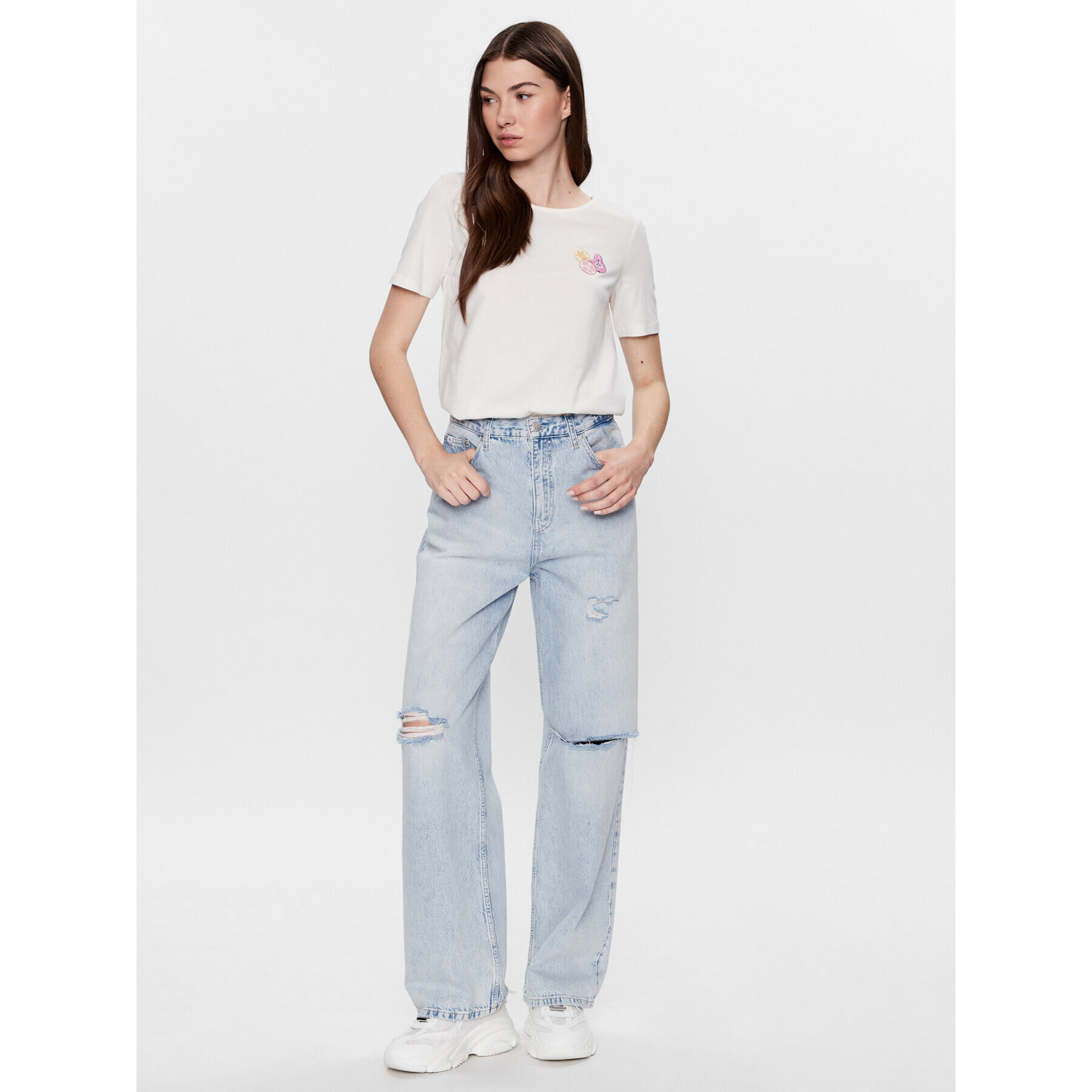 Vero Moda Тишърт Pany 10284992 Бял Regular Fit - Pepit.bg