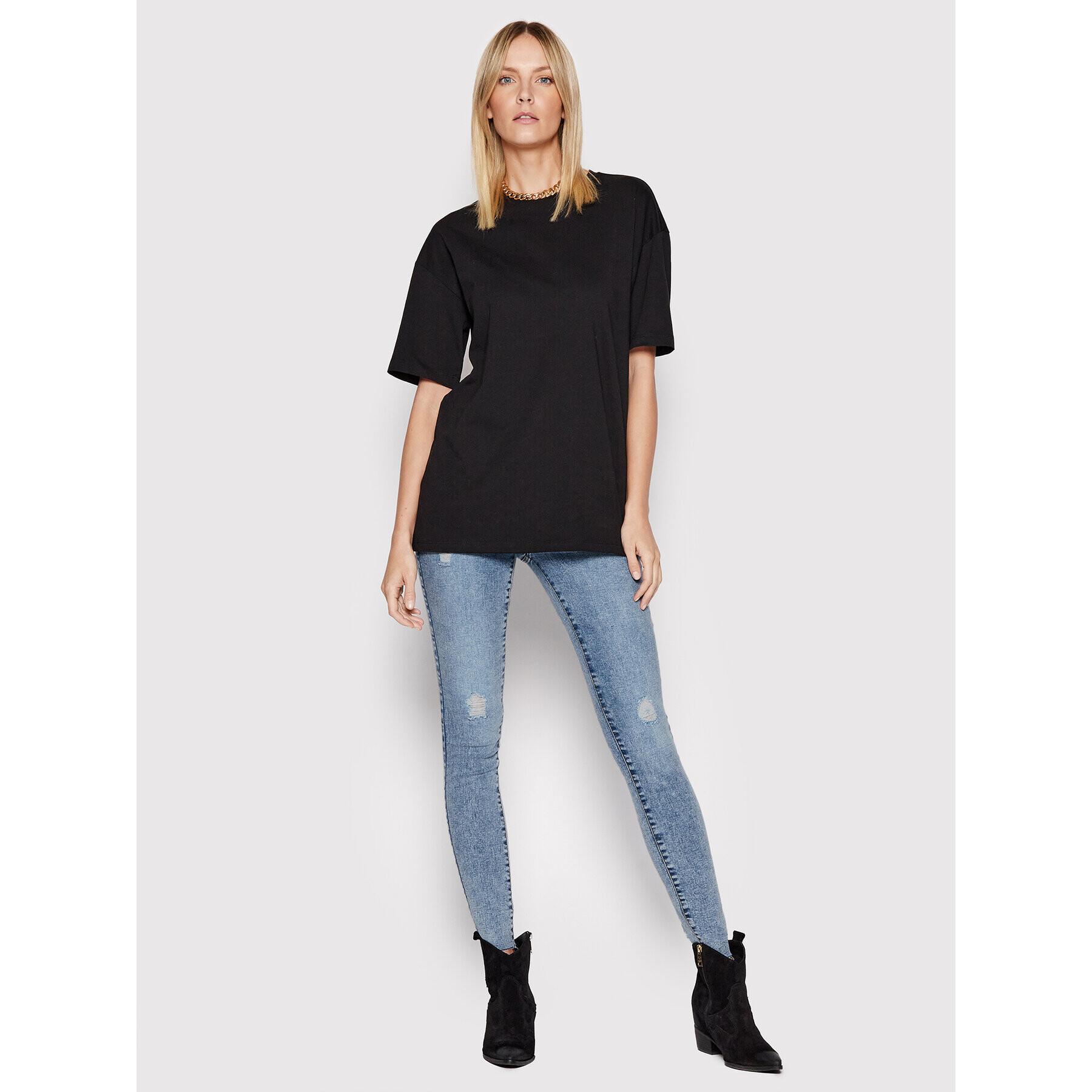 Vero Moda Тишърт Pia 10266756 Черен Oversize - Pepit.bg