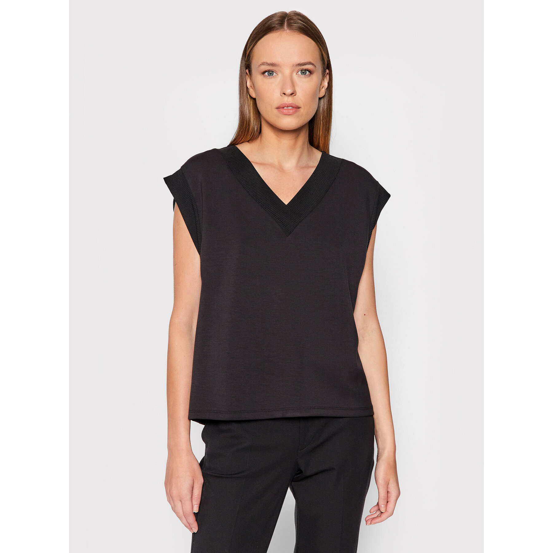 Vero Moda Тишърт Silky 10257332 Черен Regular Fit - Pepit.bg