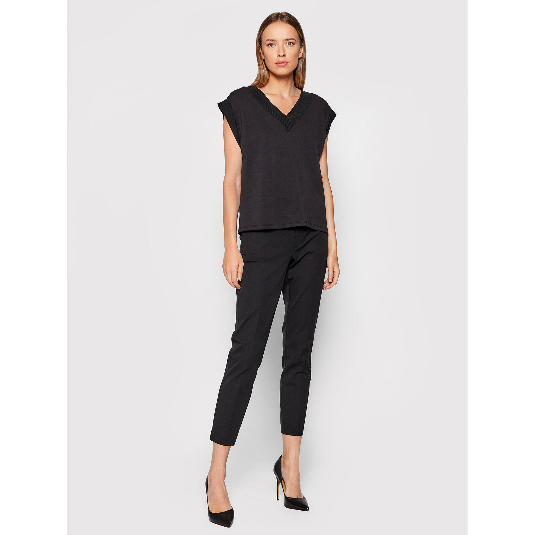 Vero Moda Тишърт Silky 10257332 Черен Regular Fit - Pepit.bg