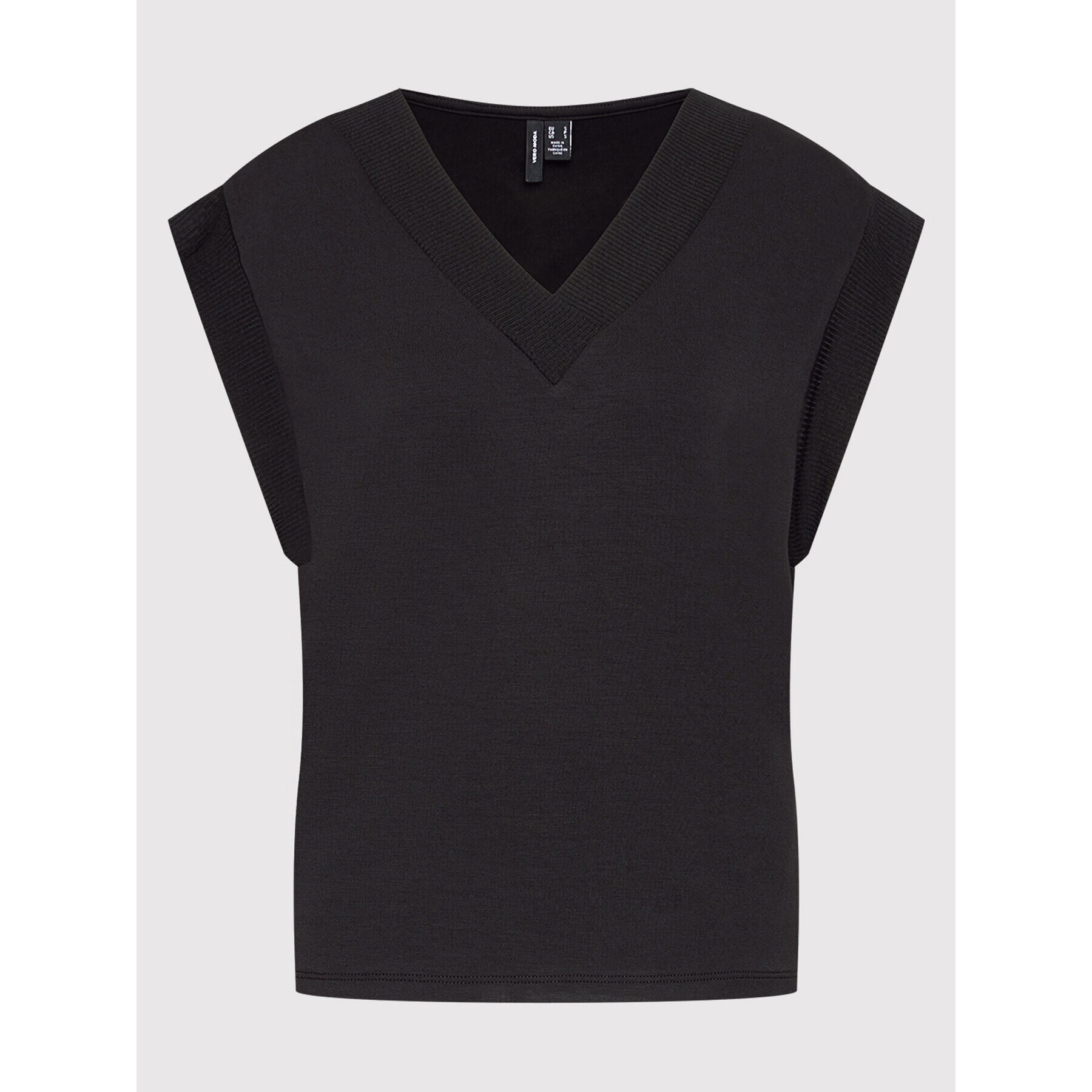 Vero Moda Тишърт Silky 10257332 Черен Regular Fit - Pepit.bg