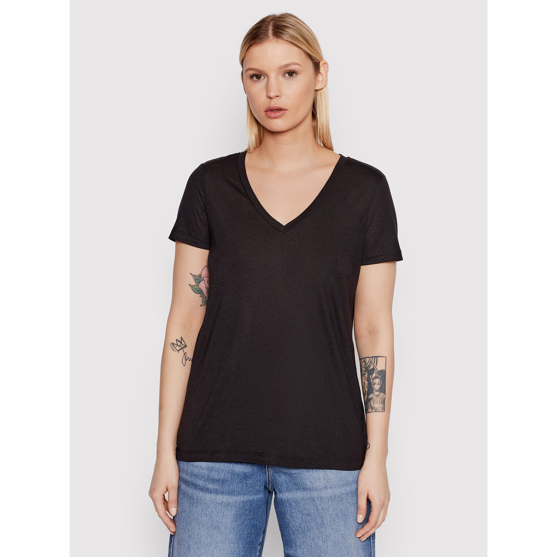 Vero Moda Тишърт Spicy 10260455 Черен Relaxed Fit - Pepit.bg