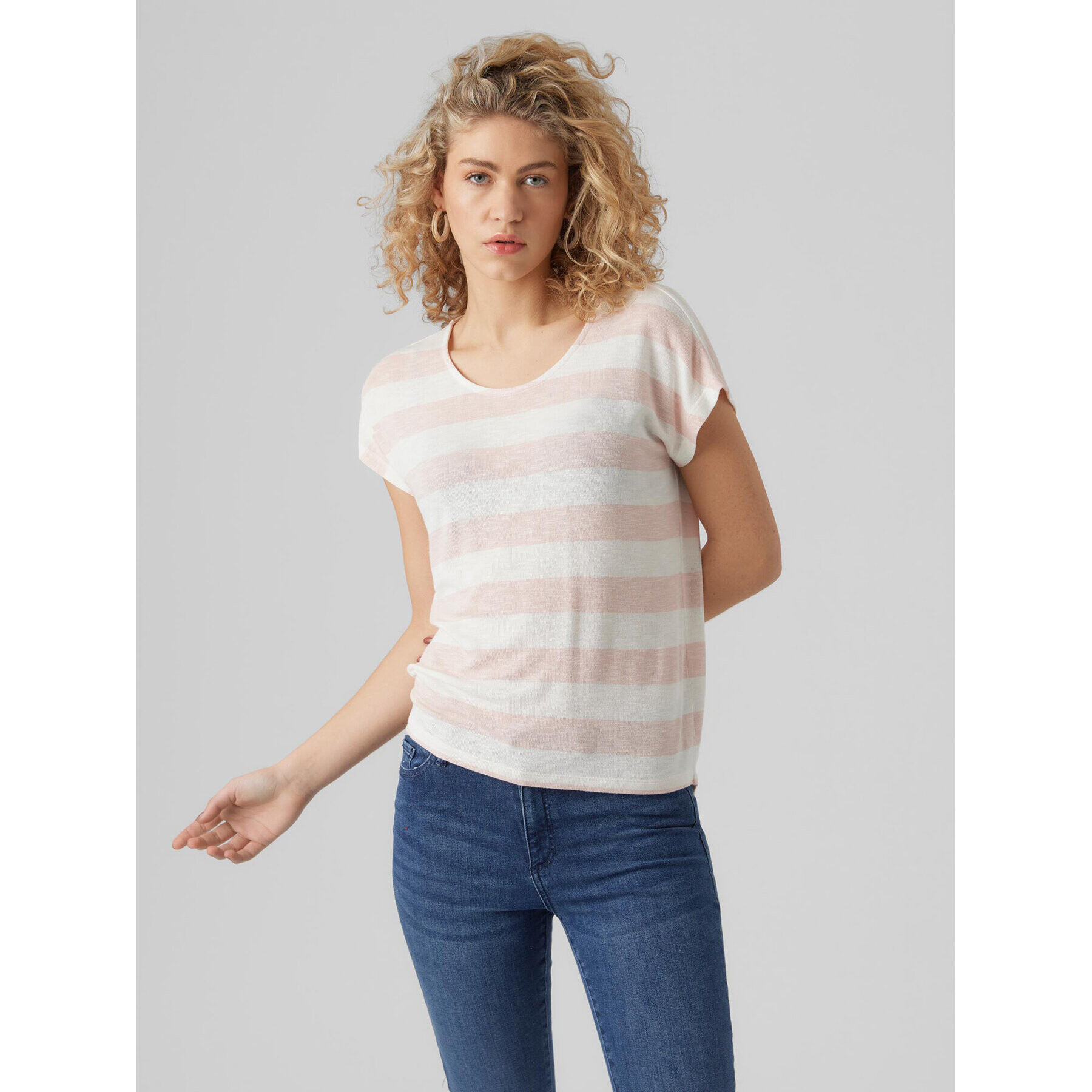 Vero Moda Тишърт Wide 10284474 Розов Box Fit - Pepit.bg