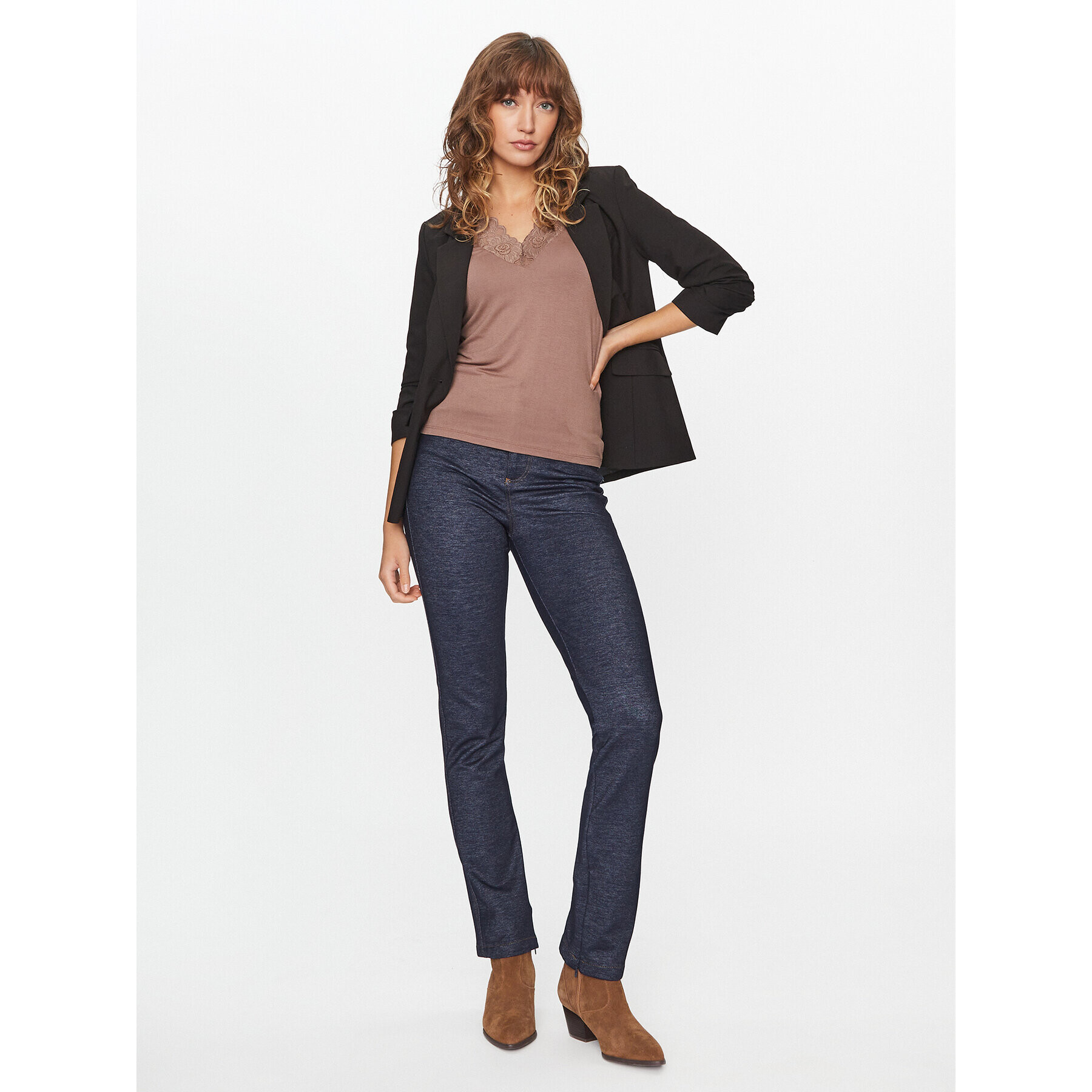 Vero Moda топ 10293792 Кафяв Regular Fit - Pepit.bg