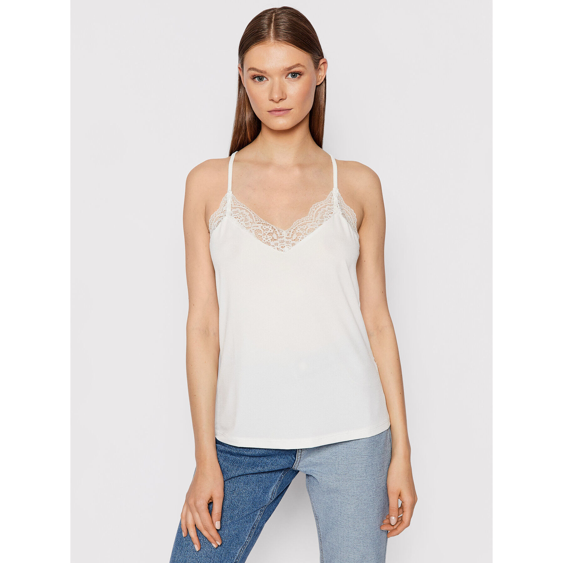 Vero Moda топ Ana 10233213 Бял Regular Fit - Pepit.bg
