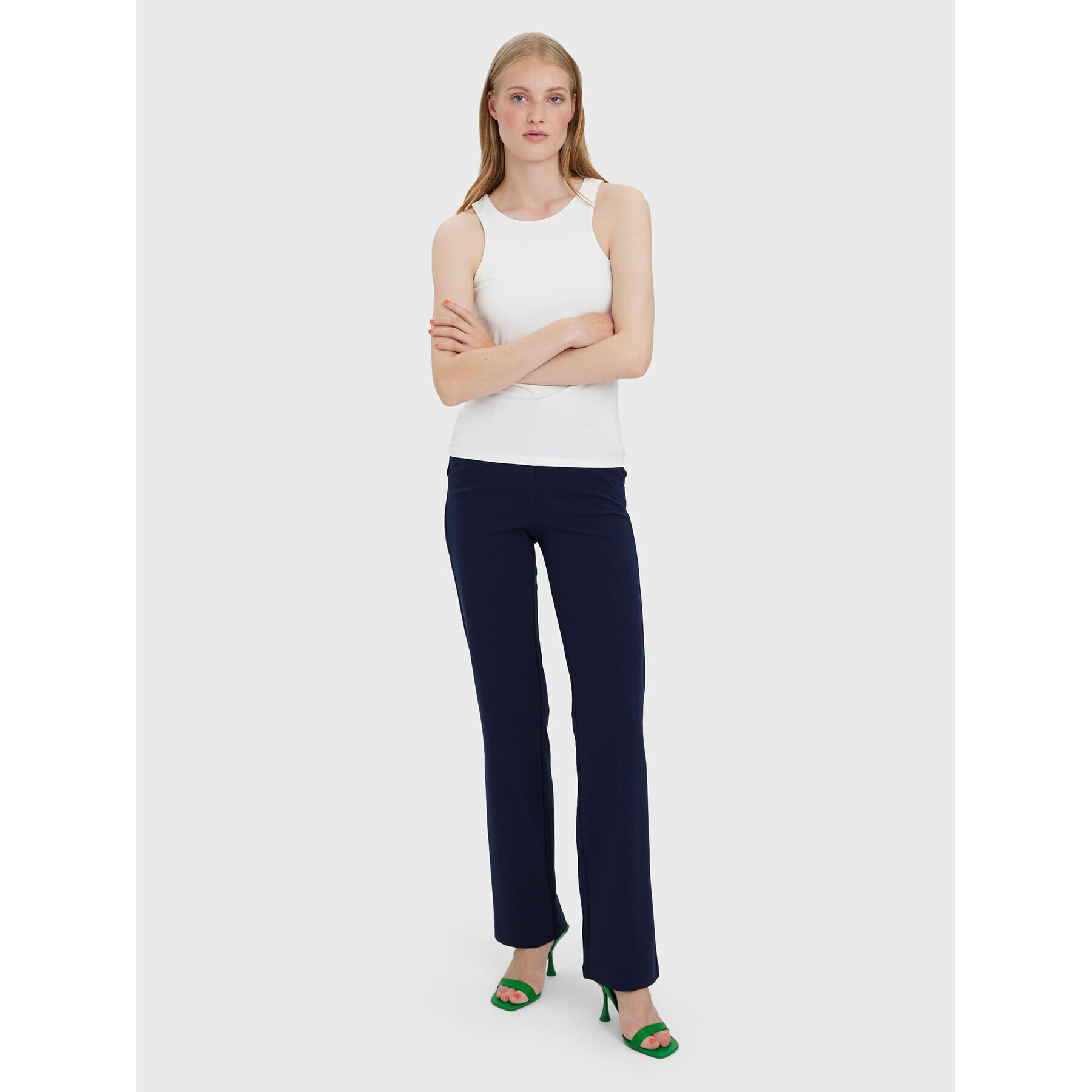 Vero Moda топ Bianca 10279787 Бял Slim Fit - Pepit.bg