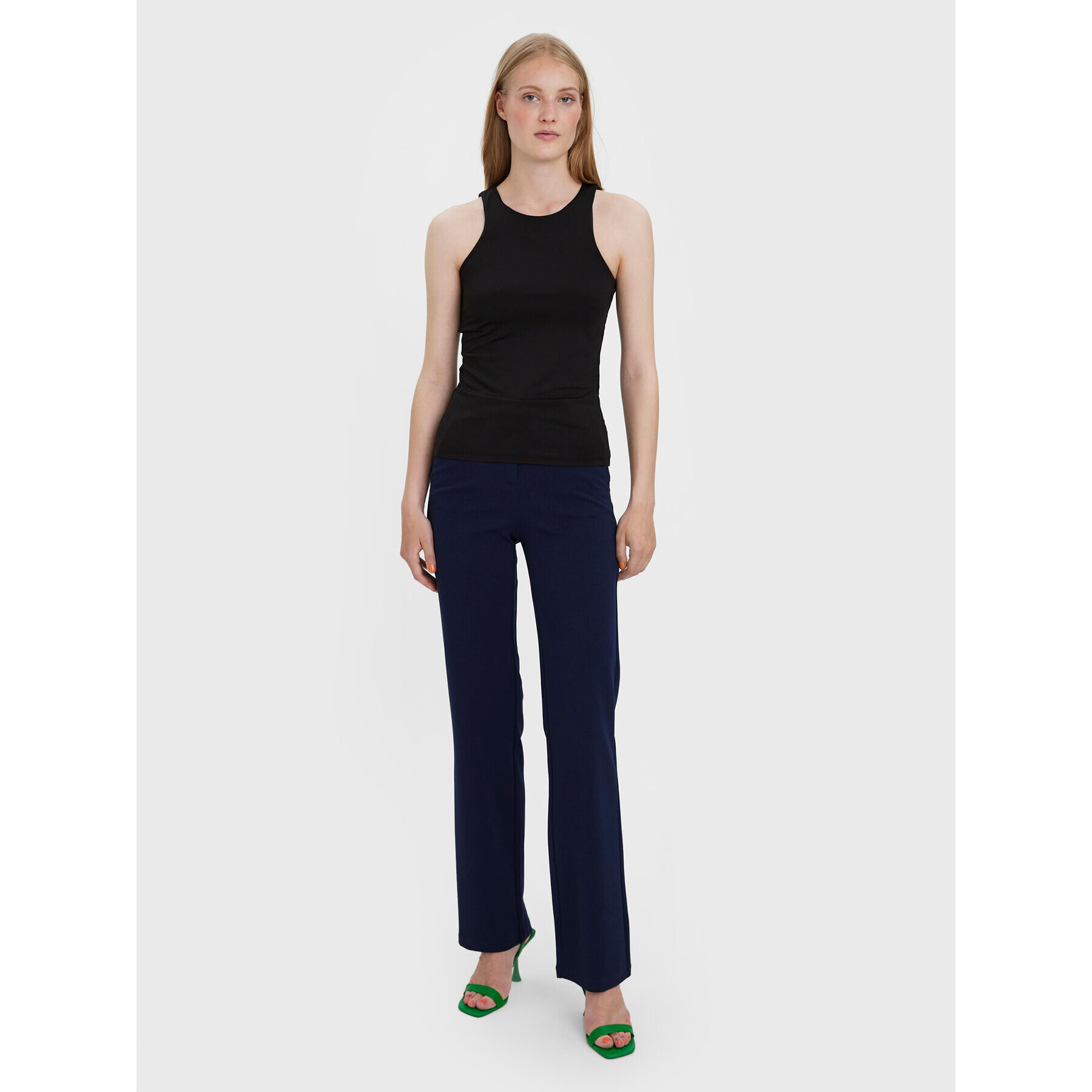 Vero Moda топ Bianca 10279787 Черен Slim Fit - Pepit.bg