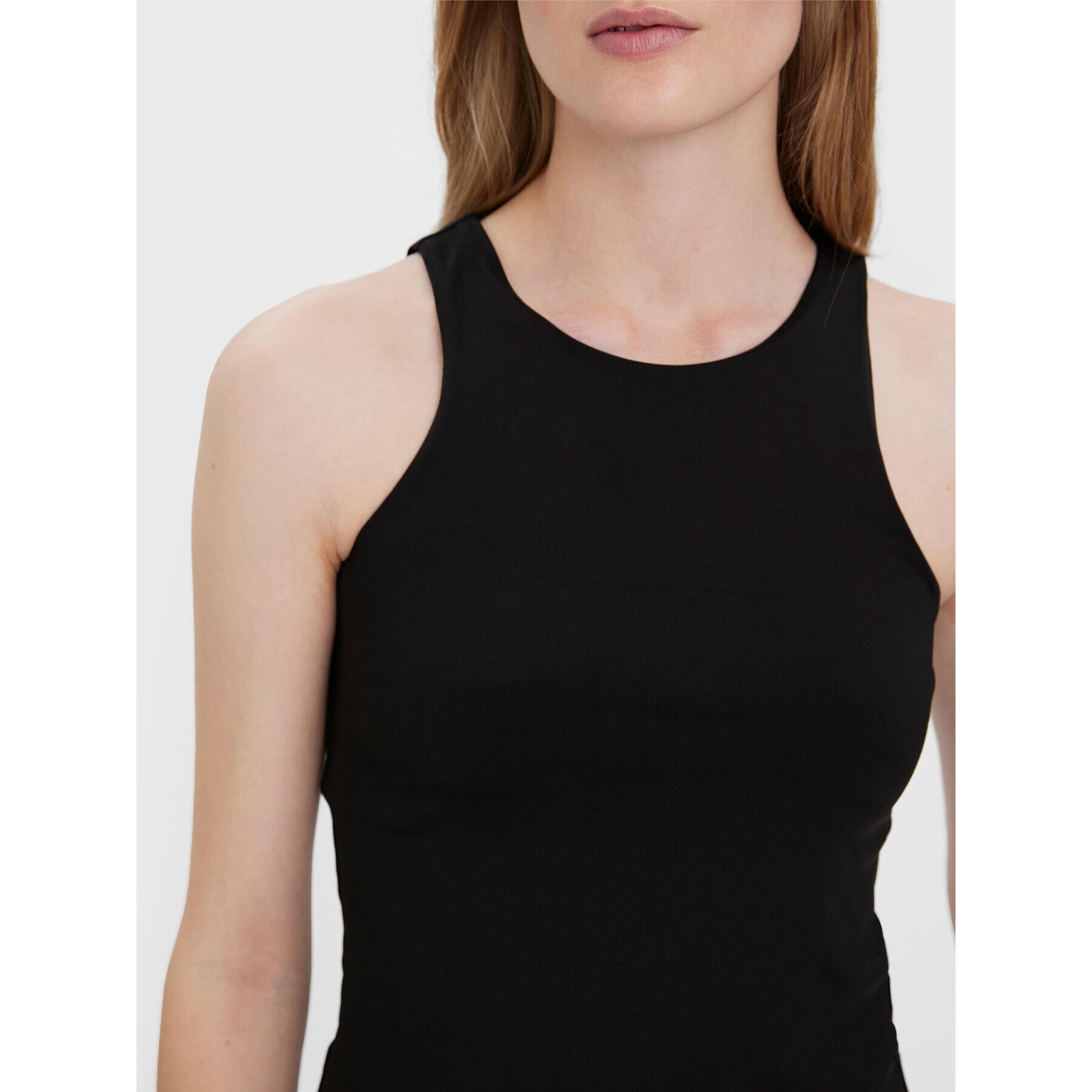 Vero Moda топ Bianca 10279787 Черен Slim Fit - Pepit.bg
