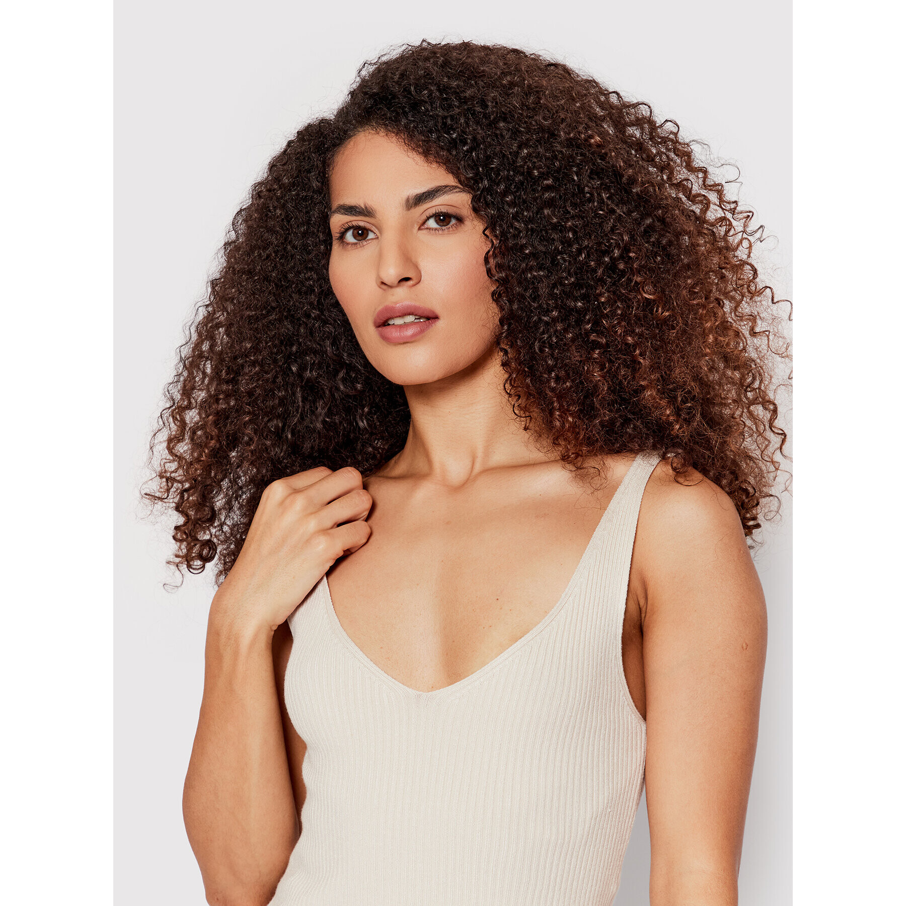 Vero Moda топ Glory 10264760 Екрю Slim Fit - Pepit.bg