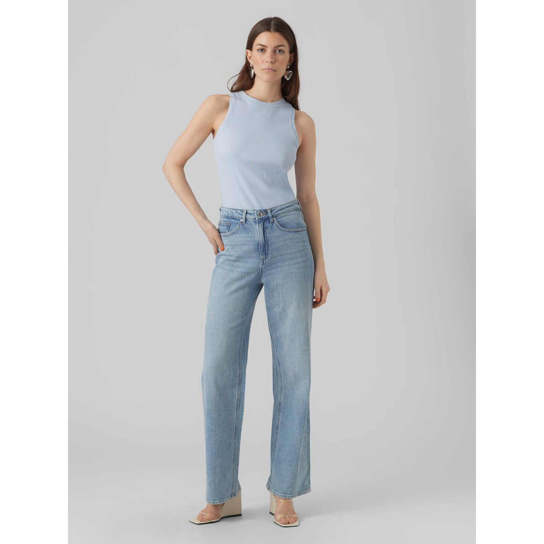 Vero Moda топ Lavender 10275519 Син Slim Fit - Pepit.bg