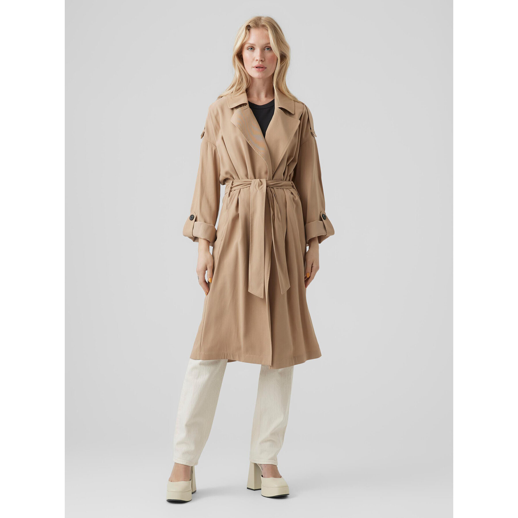 Vero Moda Тренч Bella 10252979 Бежов Relaxed Fit - Pepit.bg