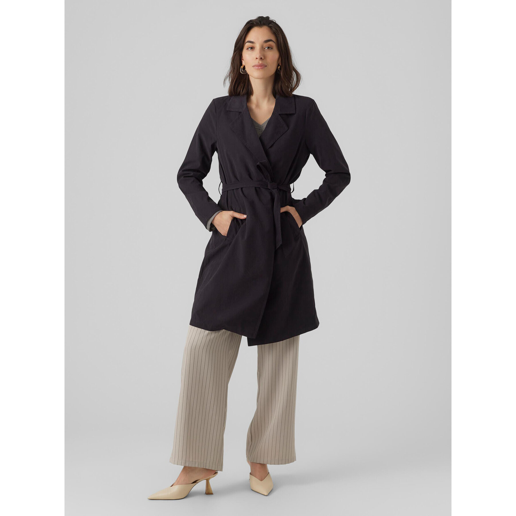 Vero Moda Тренч Billie Daisy 10281638 Черен Regular Fit - Pepit.bg