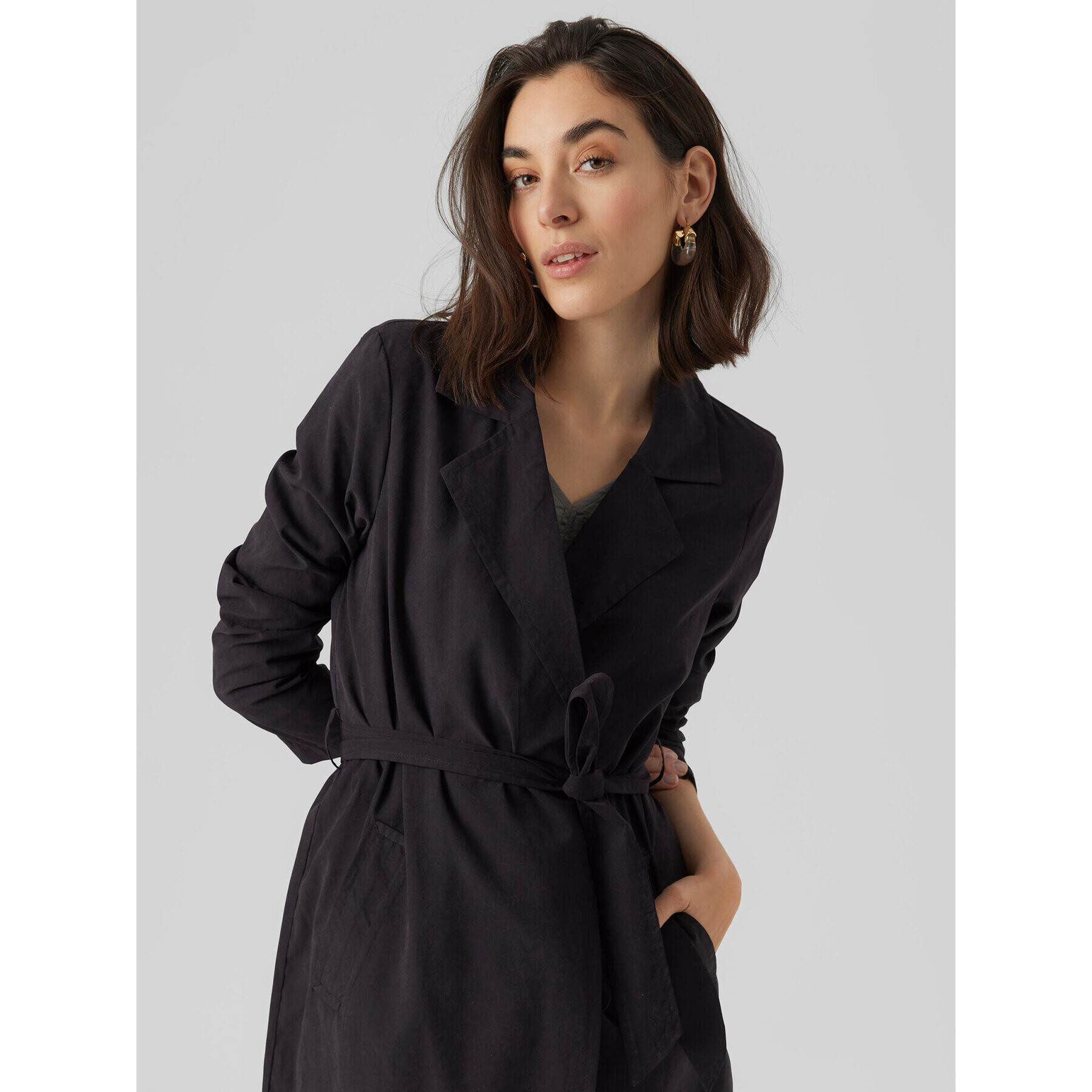 Vero Moda Тренч Billie Daisy 10281638 Черен Regular Fit - Pepit.bg