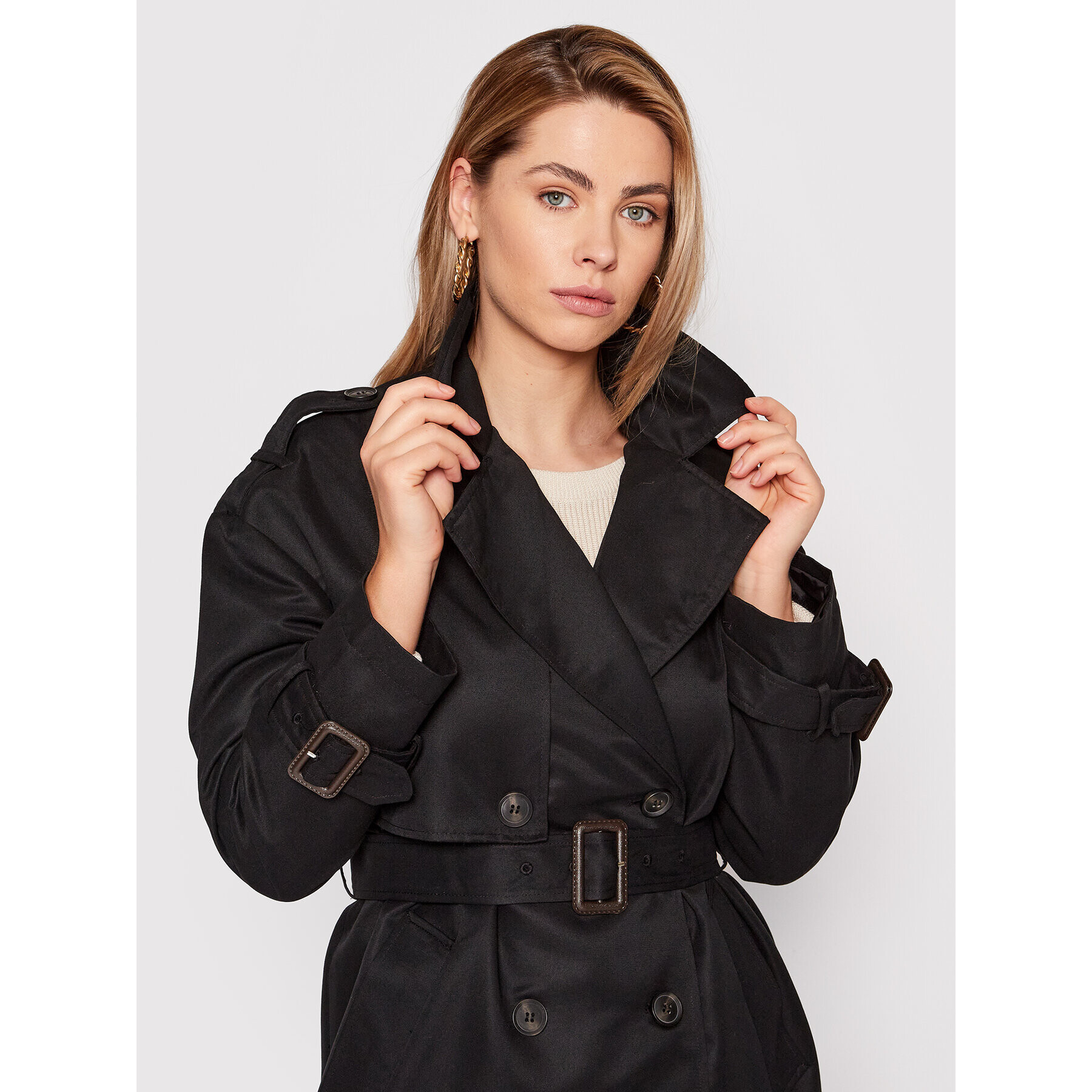 Vero Moda Тренч Arden 10260356 Черен Regular Fit - Pepit.bg