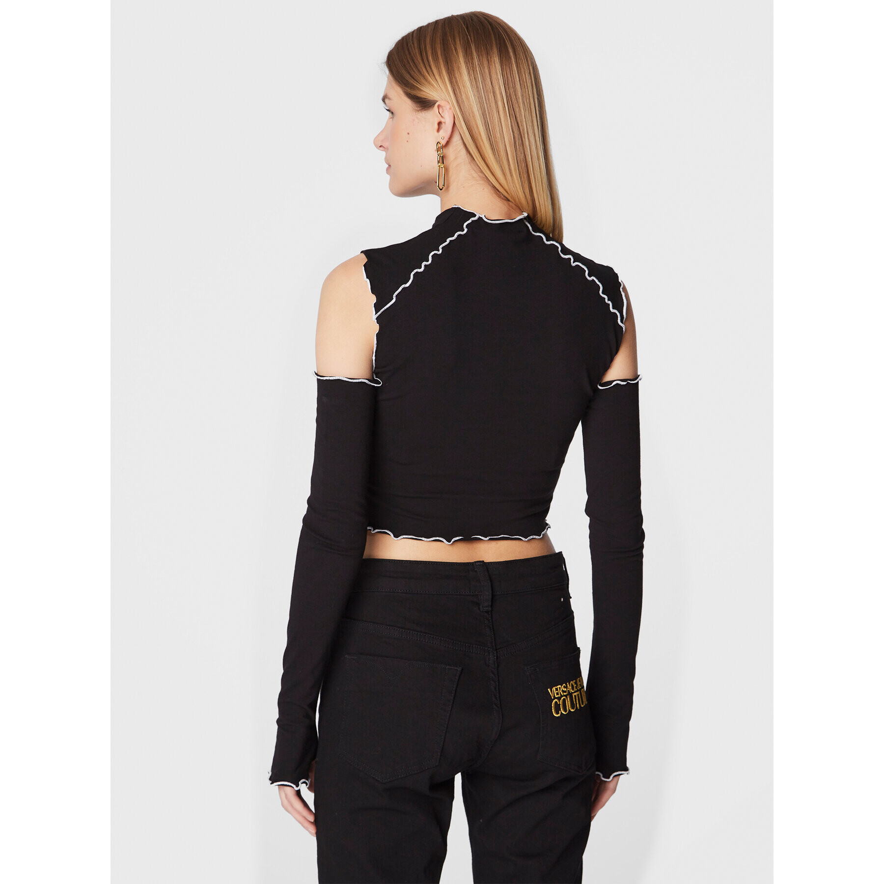 Versace Jeans Couture Блуза 73HAHT04 Черен Slim Fit - Pepit.bg