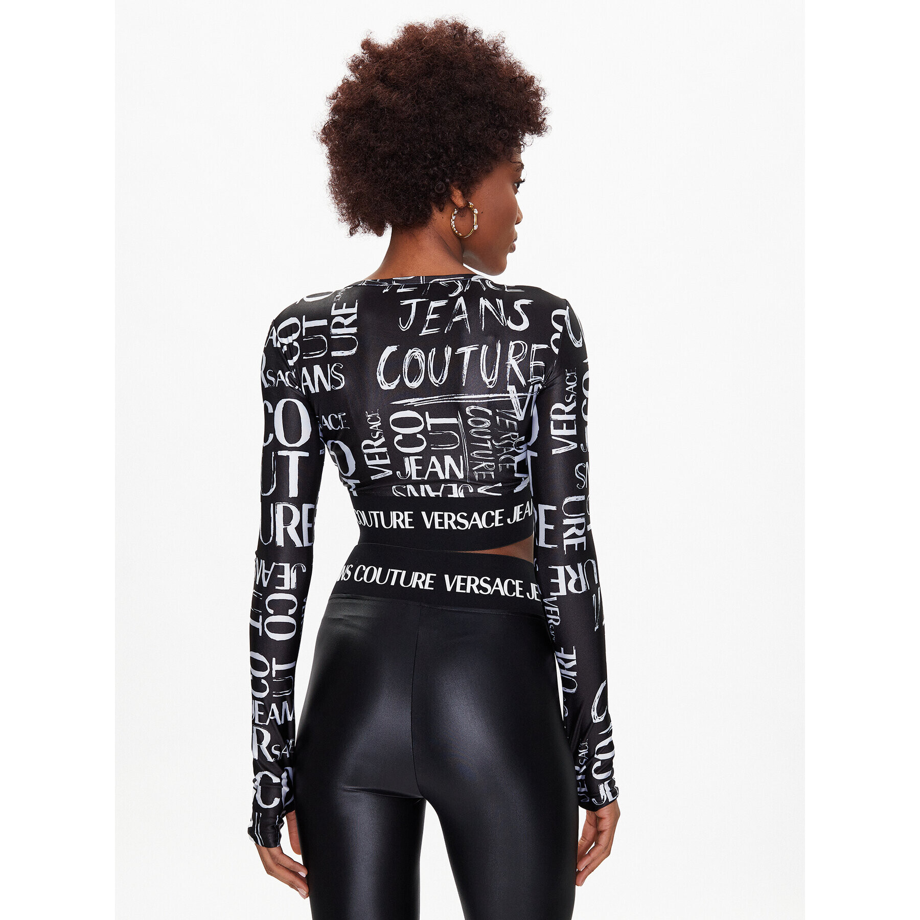 Versace Jeans Couture Блуза 74HAH222 Черен Slim Fit - Pepit.bg