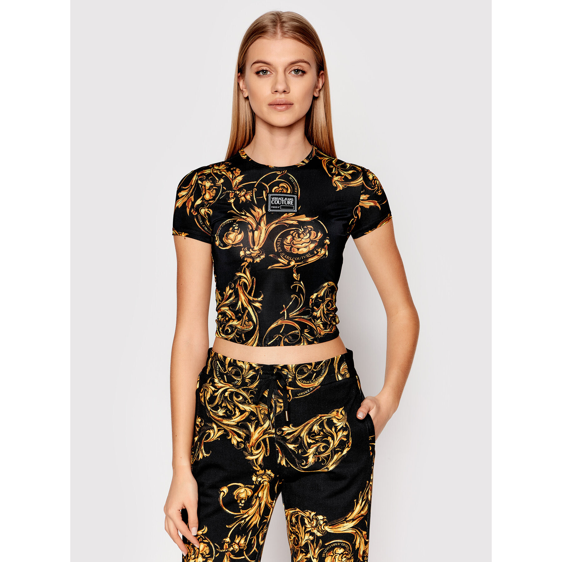 Versace Jeans Couture Блуза Logo 72HAH602 Черен Slim Fit - Pepit.bg
