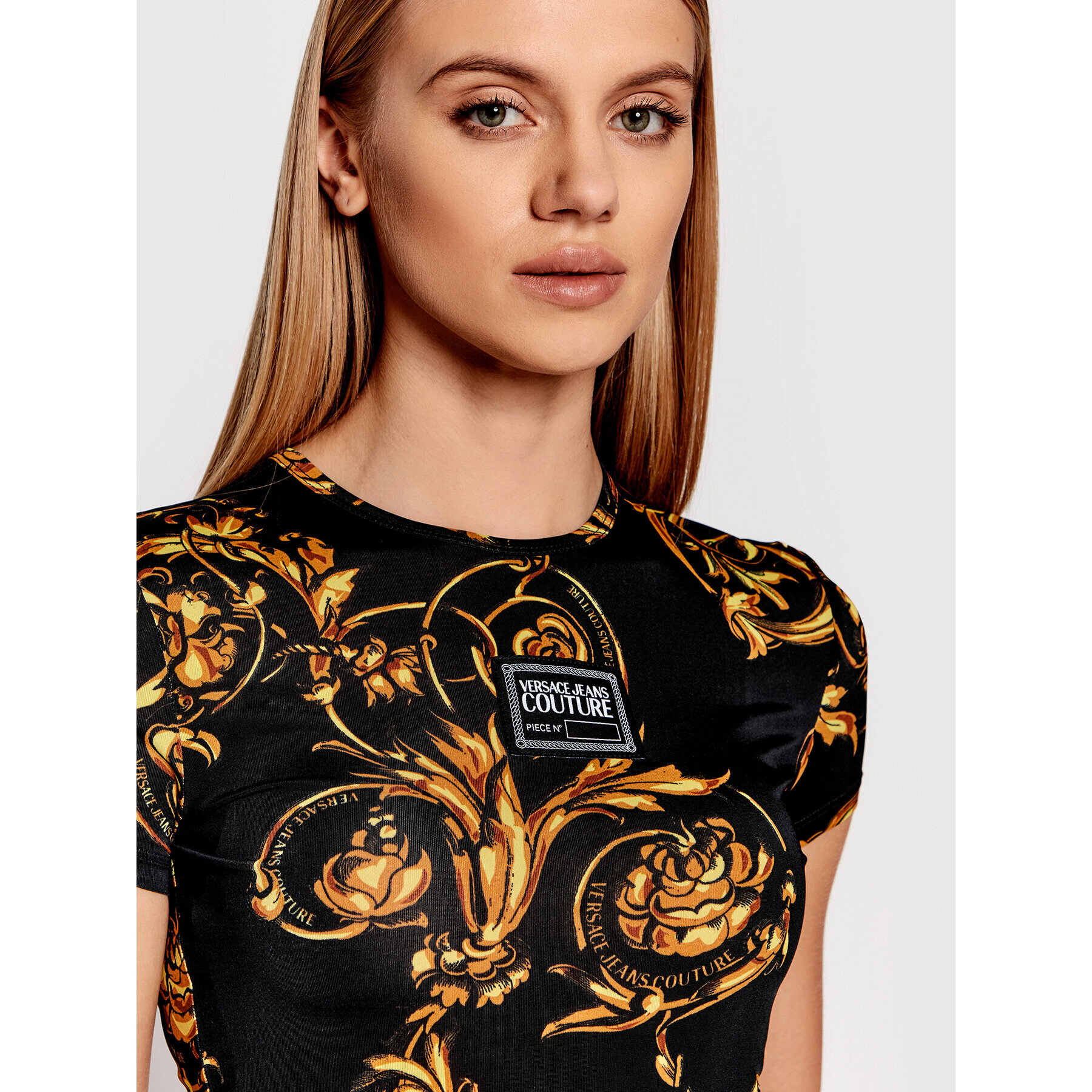 Versace Jeans Couture Блуза Logo 72HAH602 Черен Slim Fit - Pepit.bg