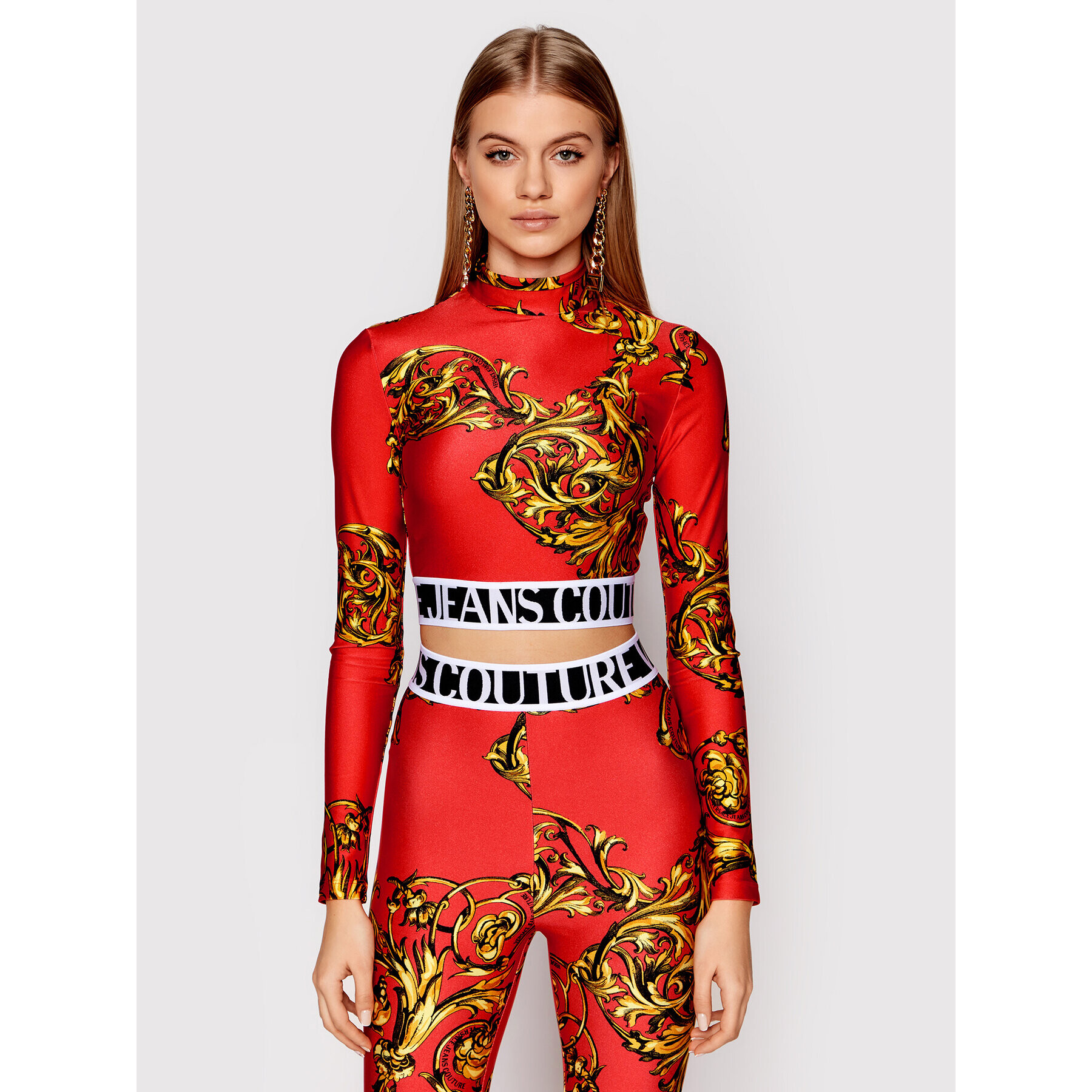 Versace Jeans Couture Блуза Regalia 72HAH6A7 Червен Slim Fit - Pepit.bg