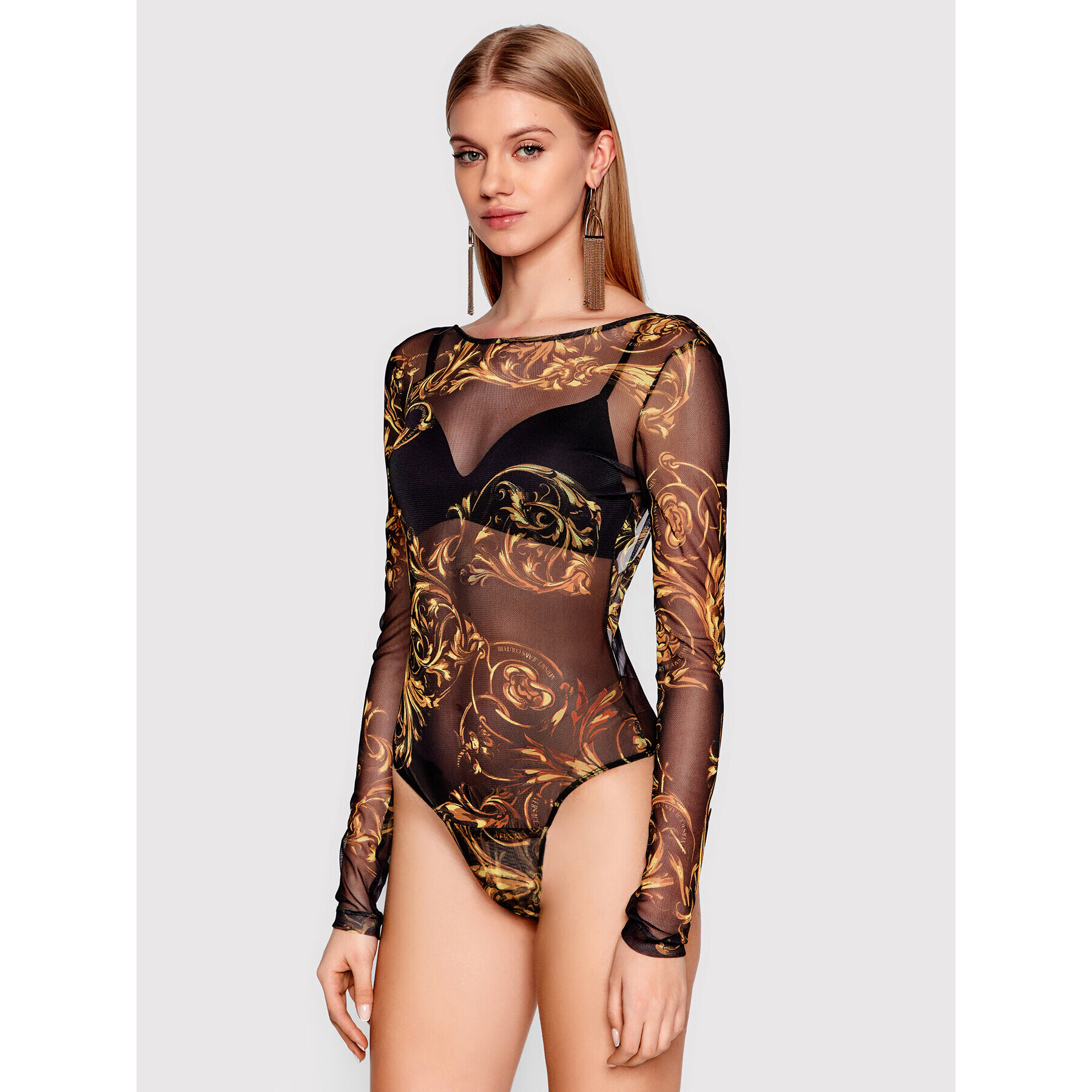 Versace Jeans Couture Боди Regalia 72HAM223 Черен Slim Fit - Pepit.bg