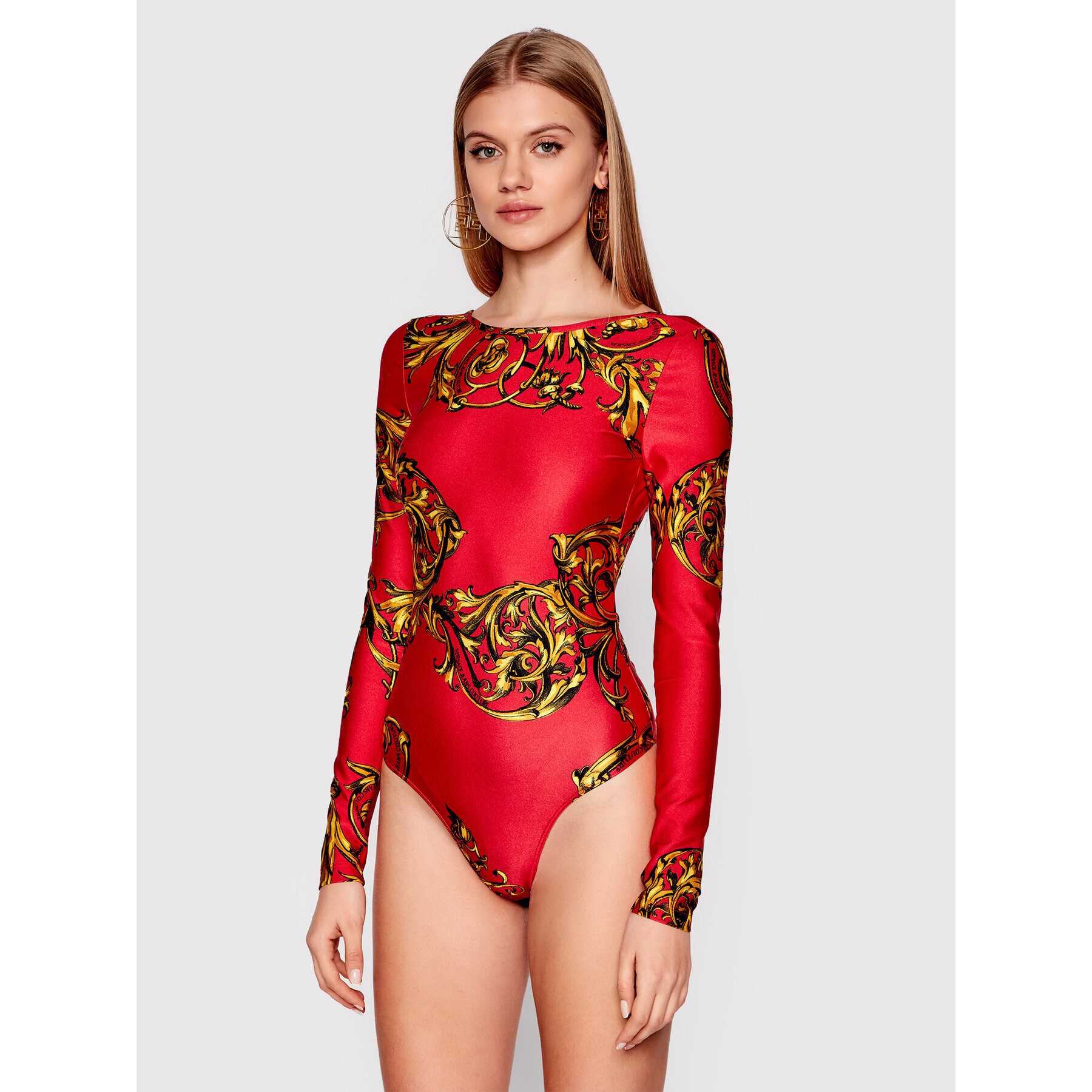 Versace Jeans Couture Боди Regalia 72HAM223 Червен Slim Fit - Pepit.bg