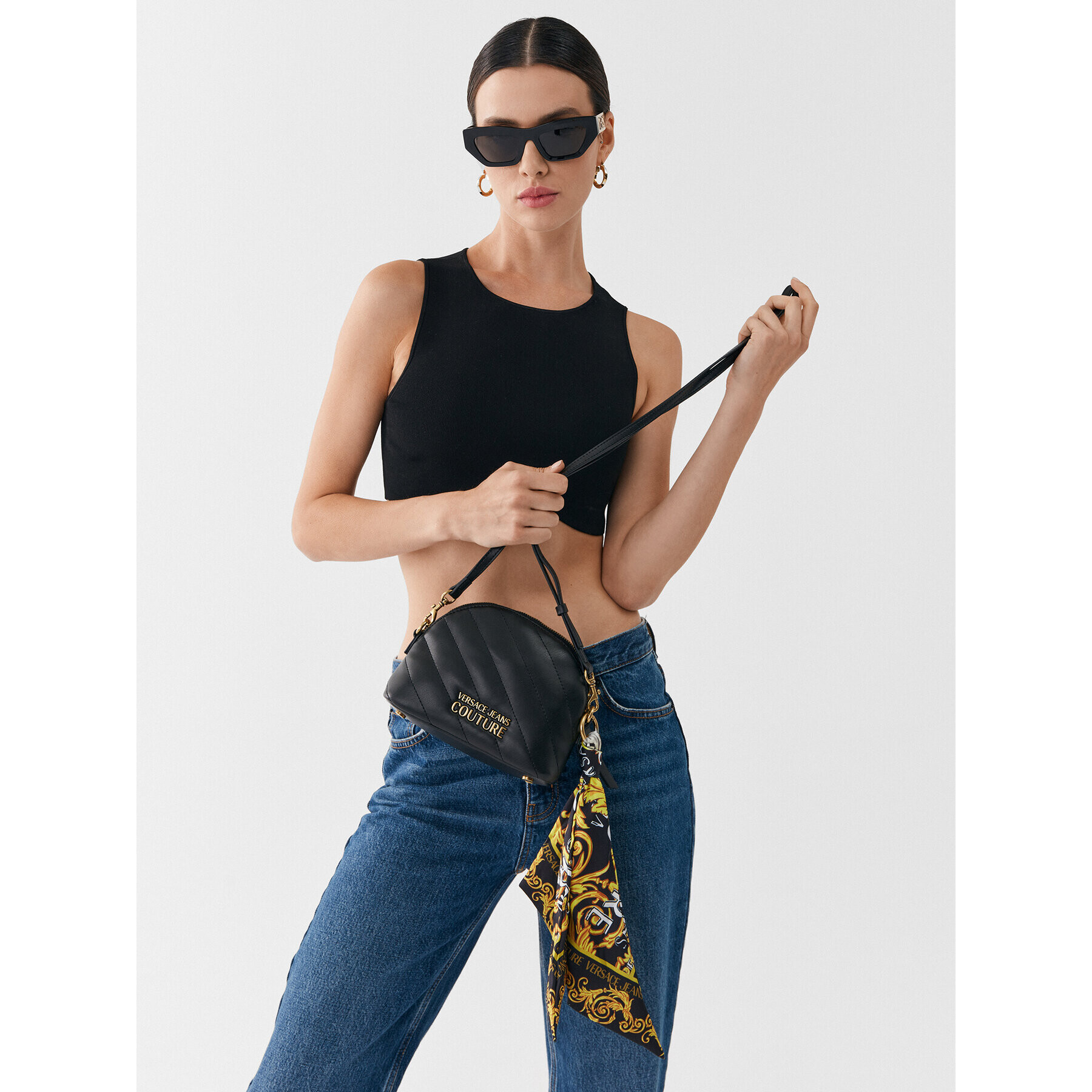 Versace Jeans Couture Дамска чанта 74VA4BA7 Черен - Pepit.bg