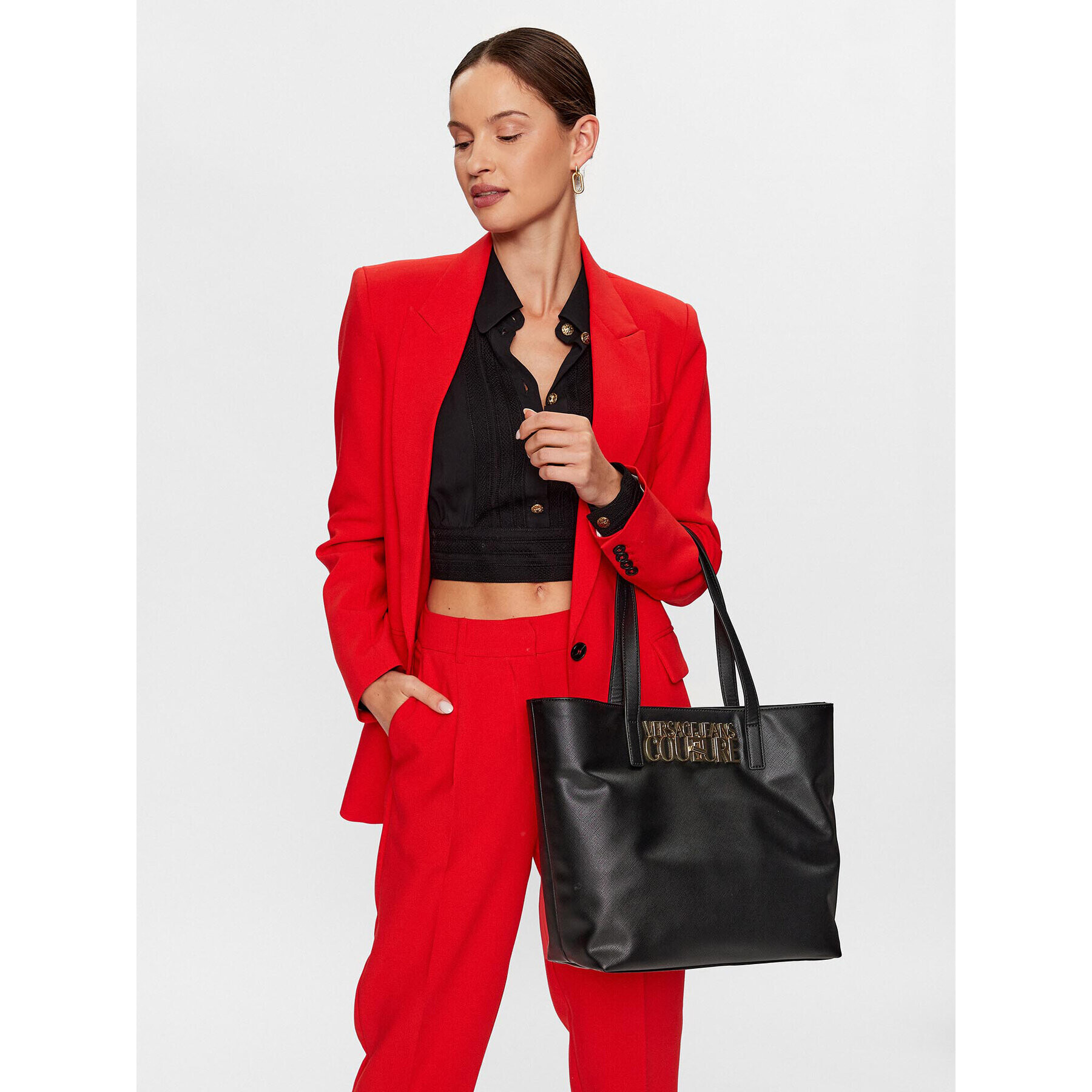 Versace Jeans Couture Дамска чанта 74VA4BL8 Черен - Pepit.bg