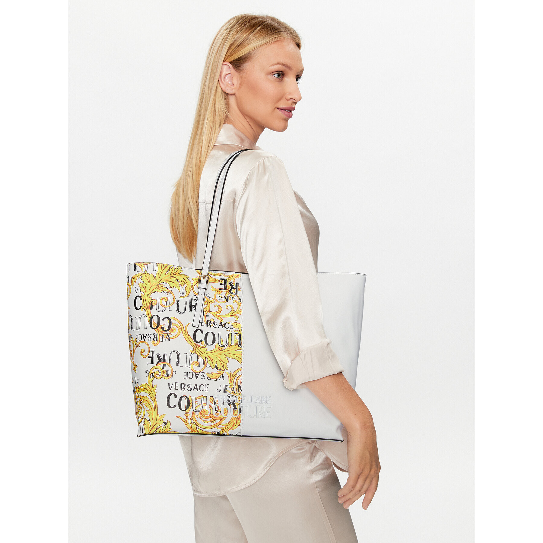 Versace Jeans Couture Дамска чанта 74VA4BP6 Бял - Pepit.bg