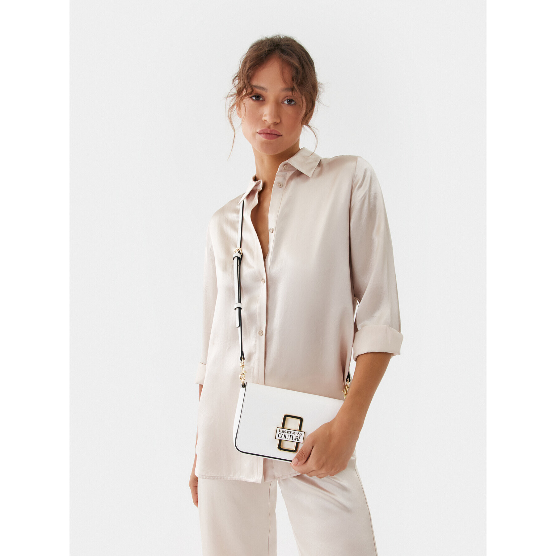 Versace Jeans Couture Дамска чанта 74VA4BR1 Бял - Pepit.bg